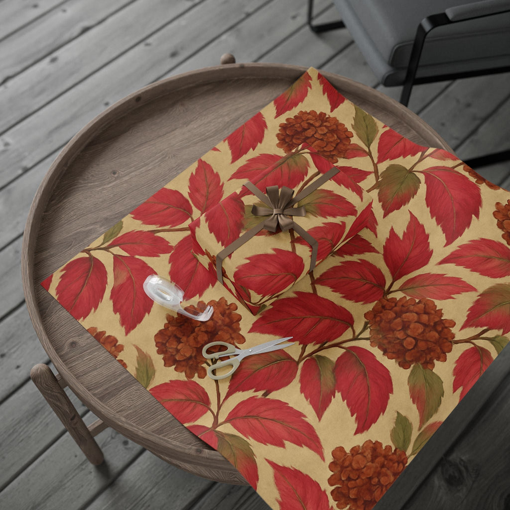 Red Marigold Vintage Wrapping Paper