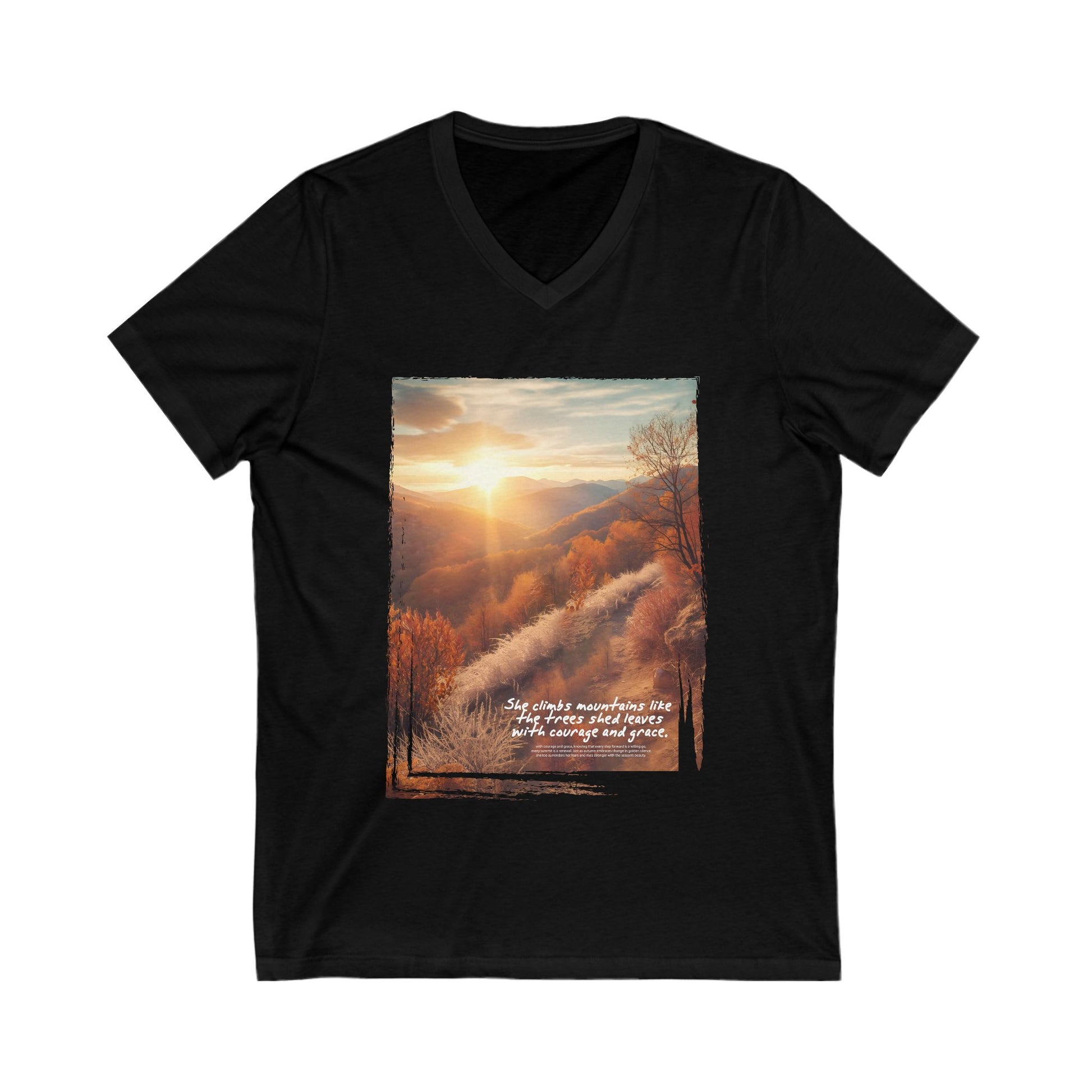 Mountain Sunset Motivational T-Shirt – Courage and Grace Wall Art
