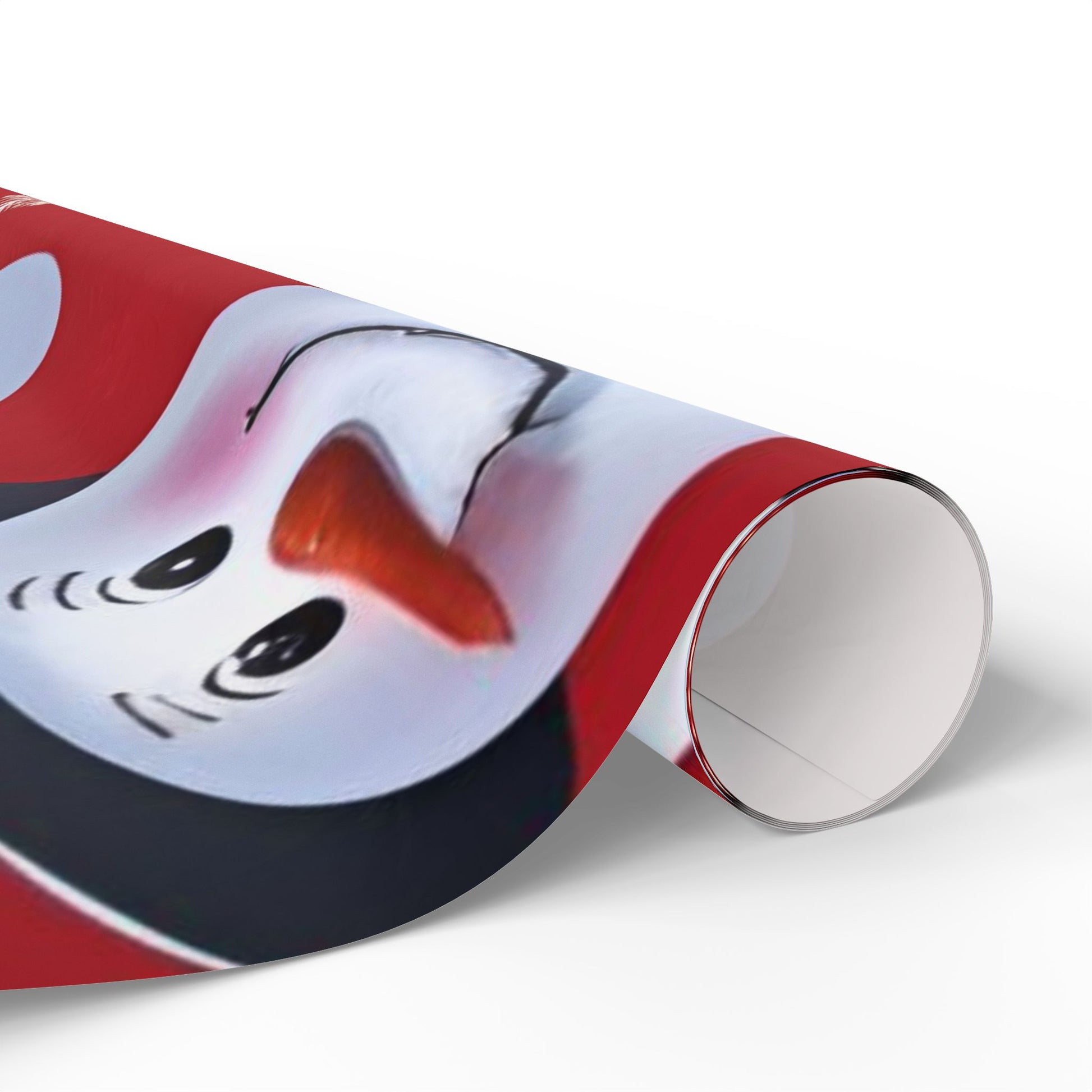 Red Snowman Wrapping Paper – Jolly Holiday Gift Wrap with Snowflakes