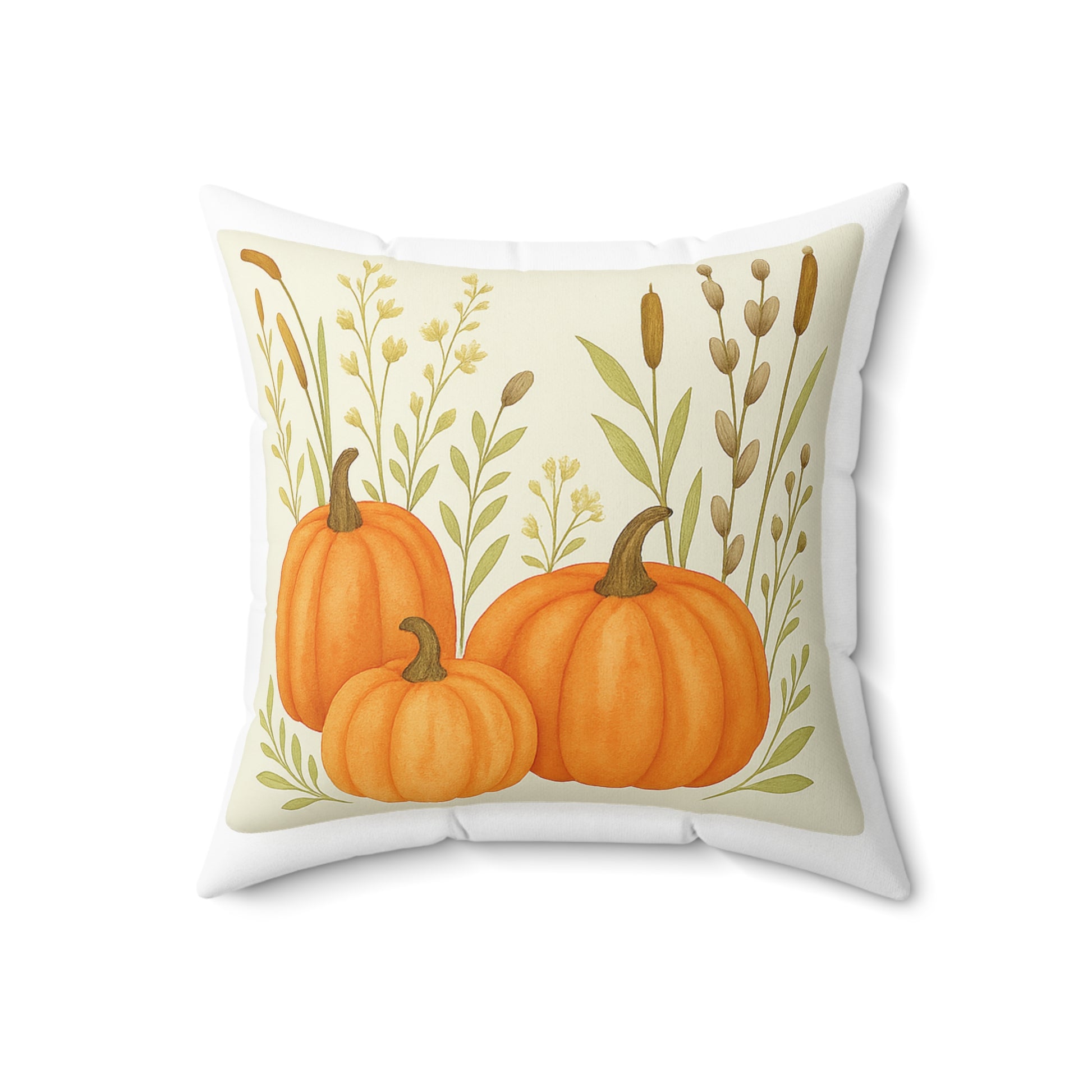 Autumn Orange Pumpkin Pillow – Fall Decor Cushion for Cozy Harvest & Thanksgiving Home Accents