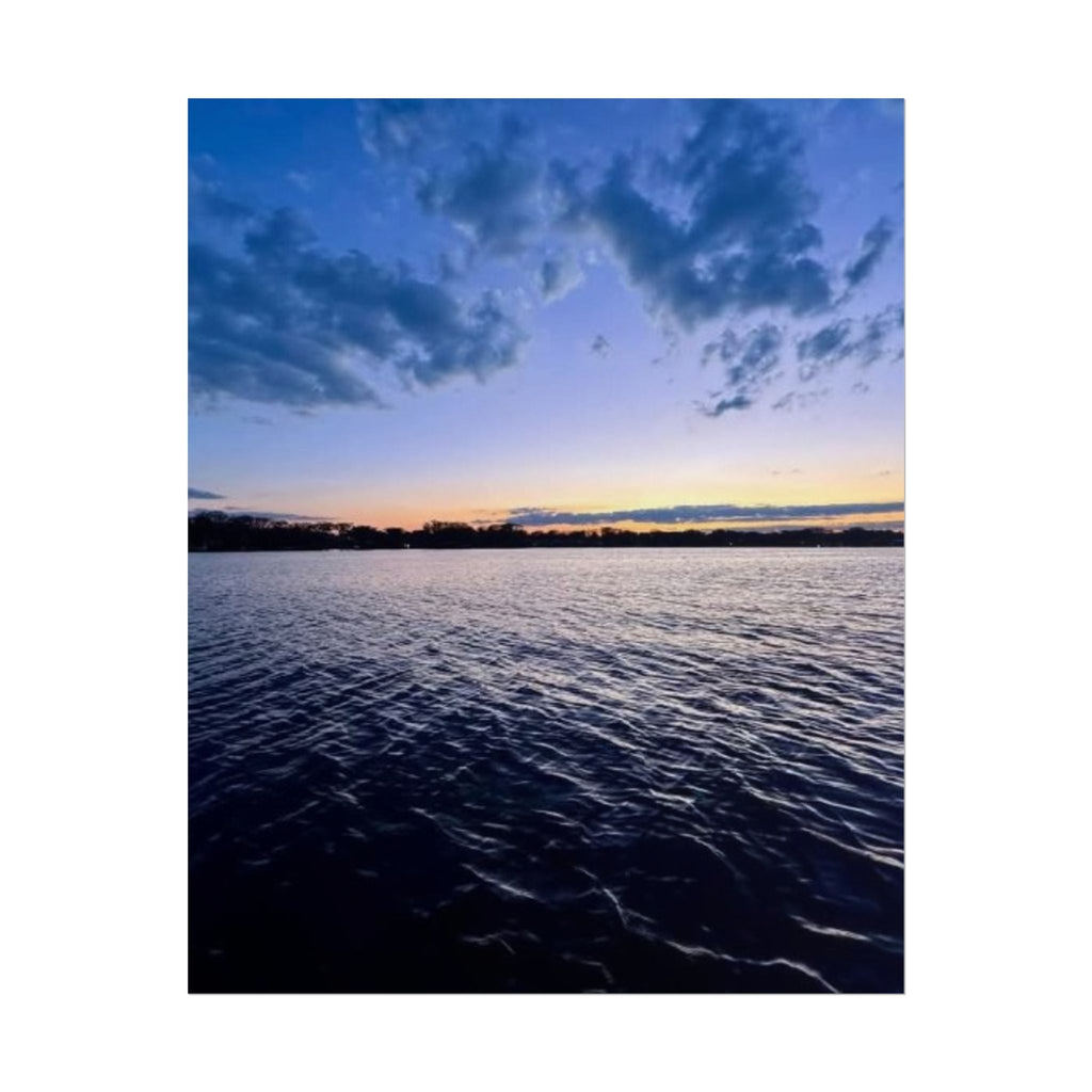 Serene Sunset Rolled Poster - Tranquil Lake View Wall Art for Home Decor