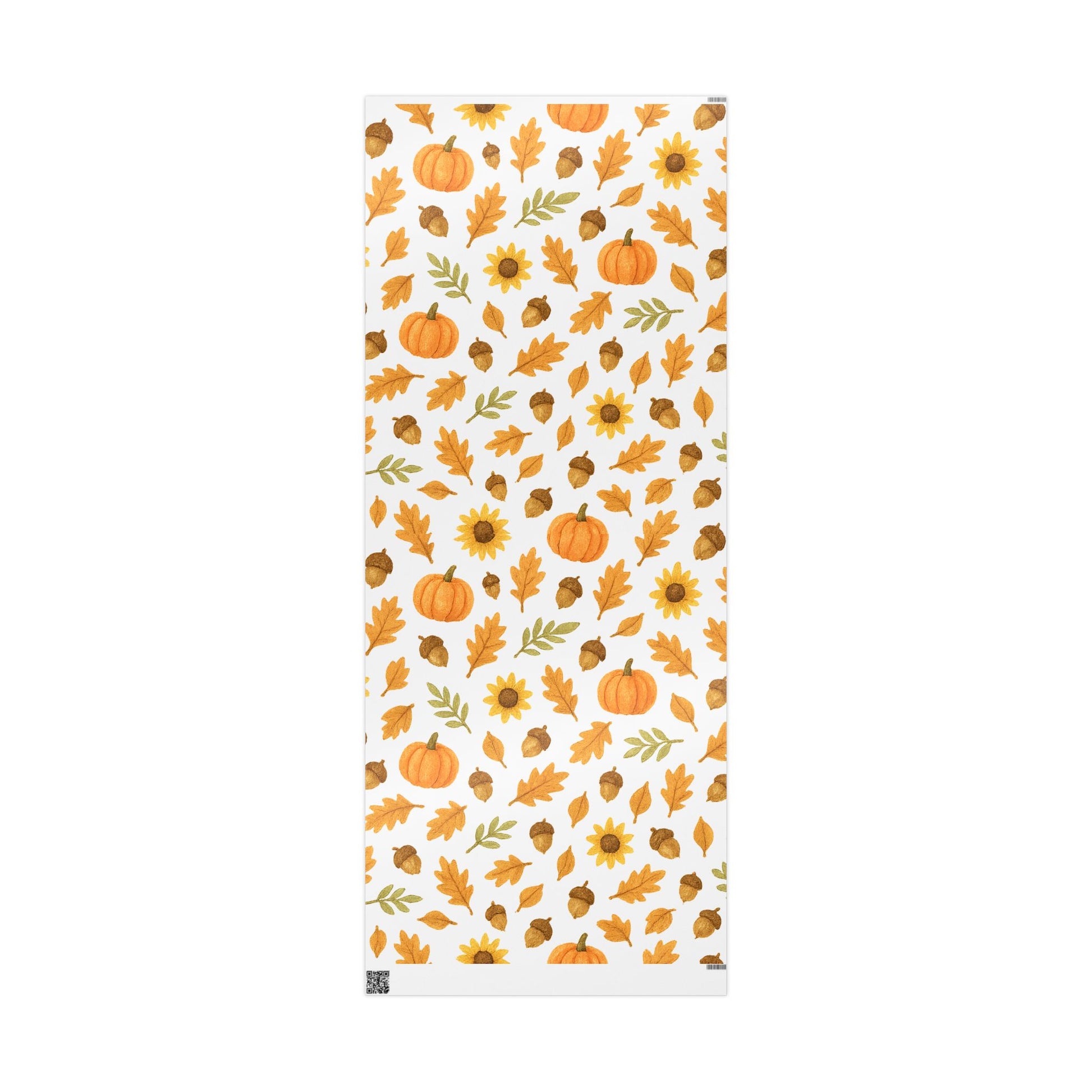Autumn Harvest Wrapping Paper – Pumpkins, Sunflowers & Oak Leaves Design for Thanksgiving Gifts