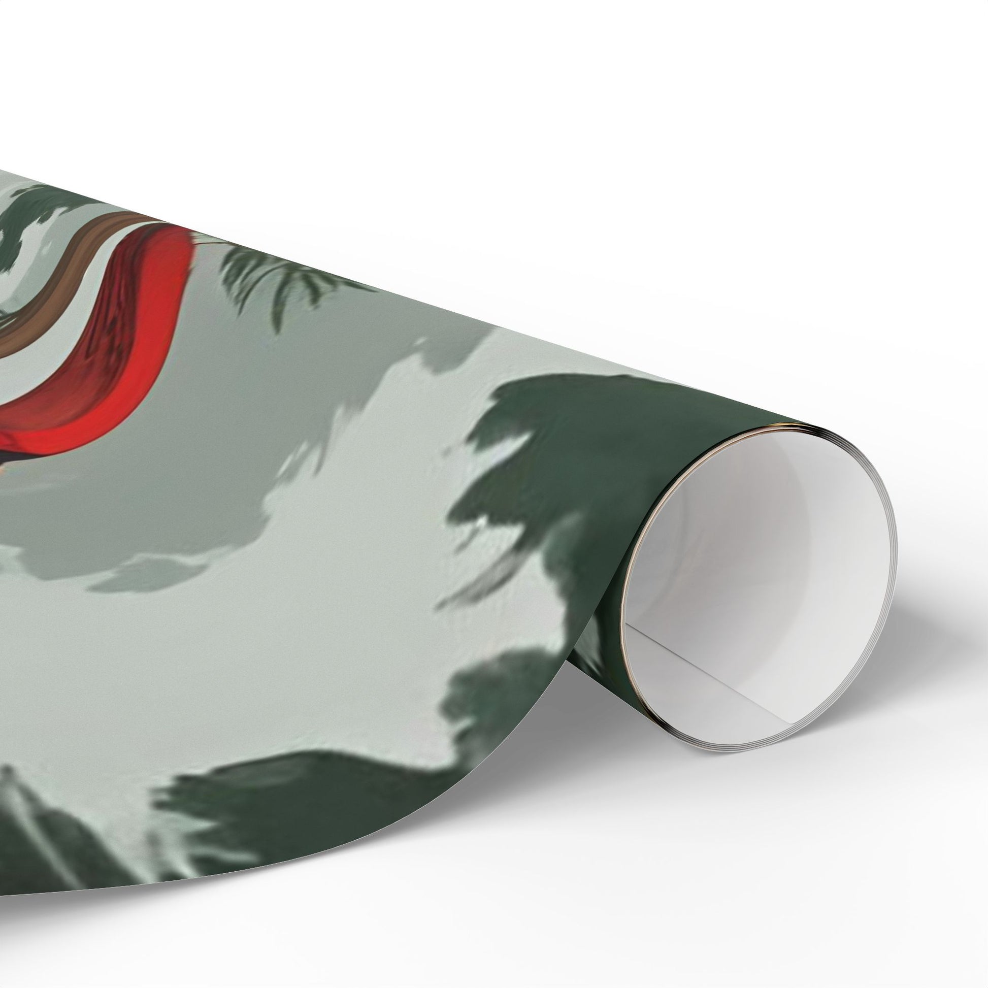 Large Print Festive Holiday Gift Wrap - Winter Deer & Cardinal Forest Wrapping Paper