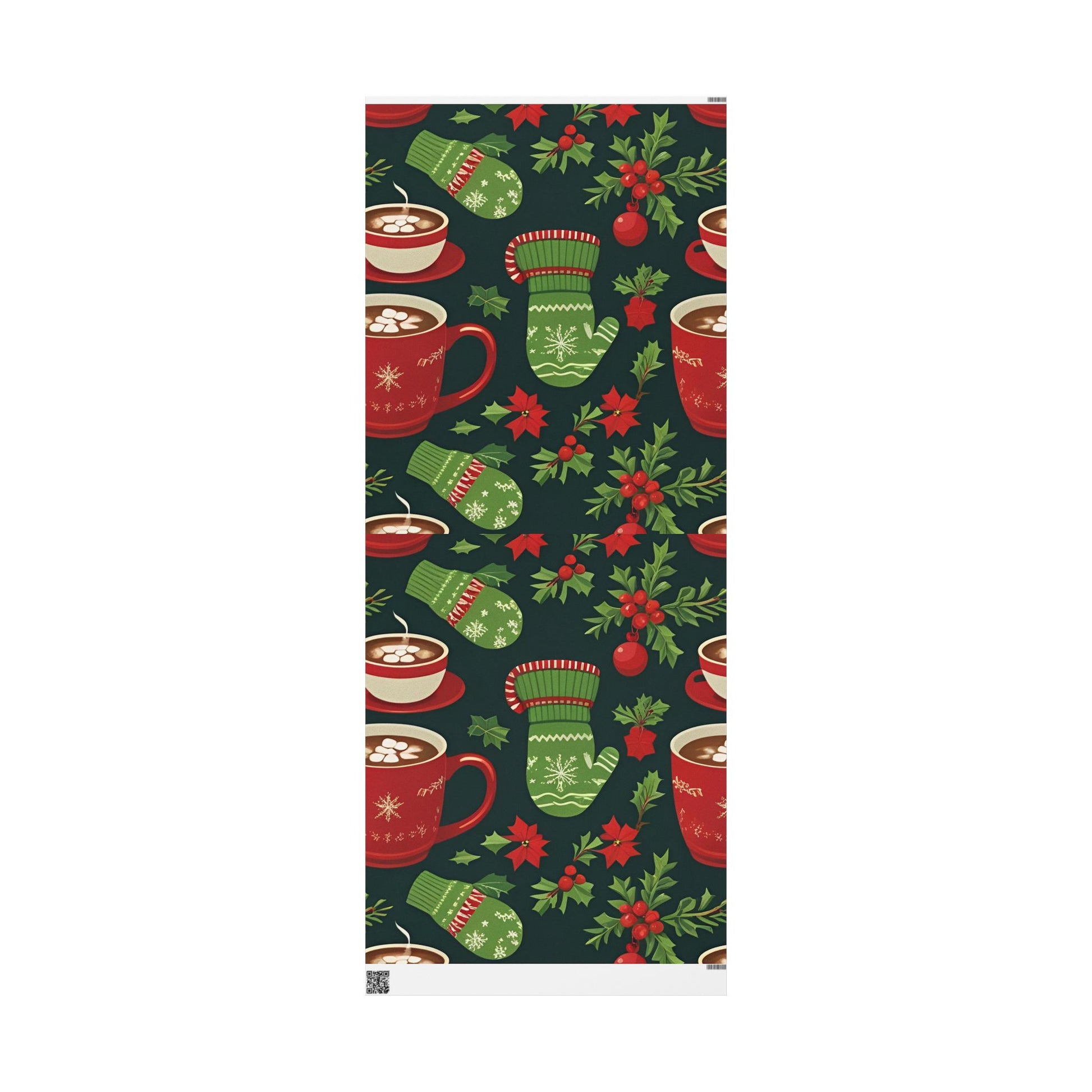 Holiday Mittens & Hot Cocoa Wrapping Paper – Festive Christmas Gift Wrap with Red Mugs