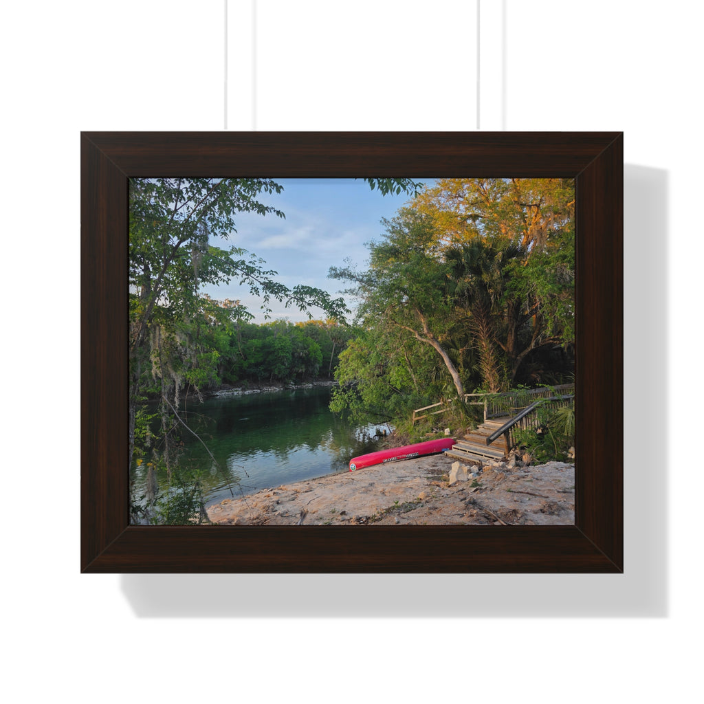 Nature Escape Framed Horizontal Poster - Serene River Scene for Home Decor