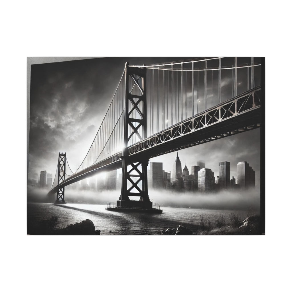 Horizontal Golden Gate Bridge Black & White Wall Art – Dramatic San Francisco Photography Print in Black Frame (2 of 3)