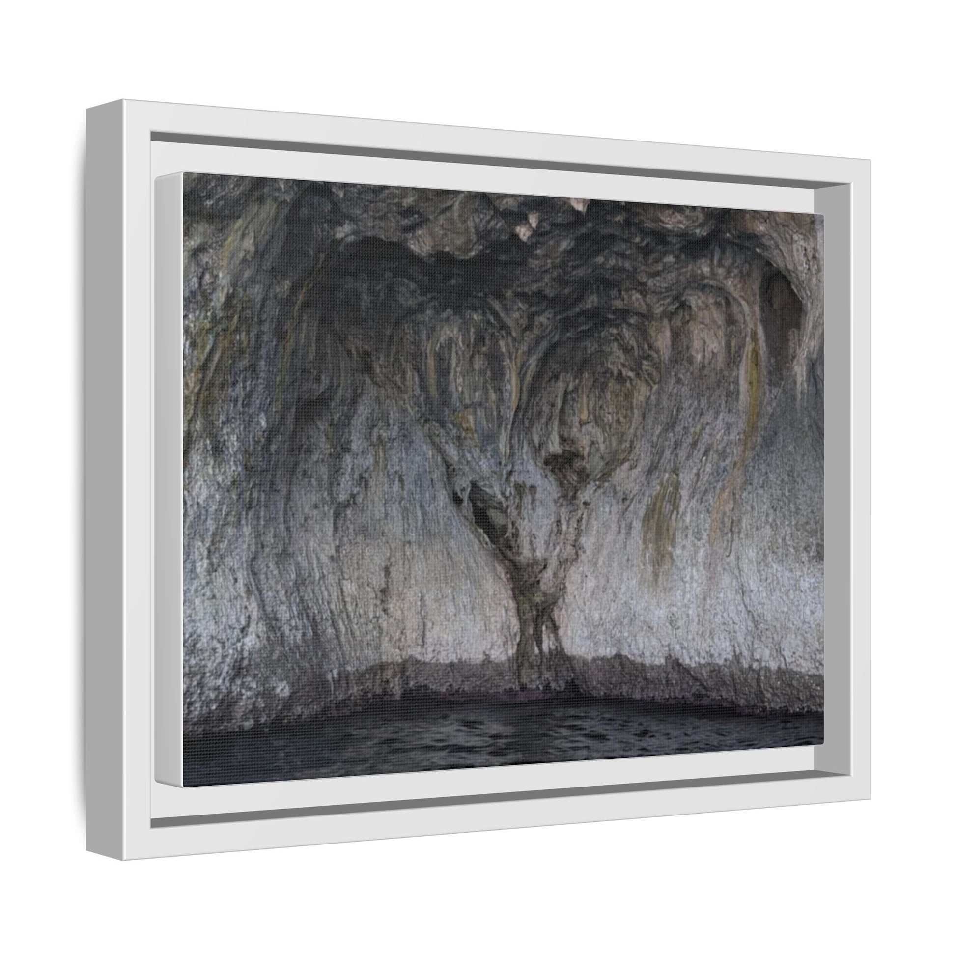 Framed Heart-Shaped Cave Wall Art – Natural Wonder Coastal Photography Print