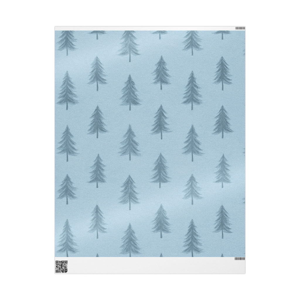 Fabric with tree pattern on a light blue background
