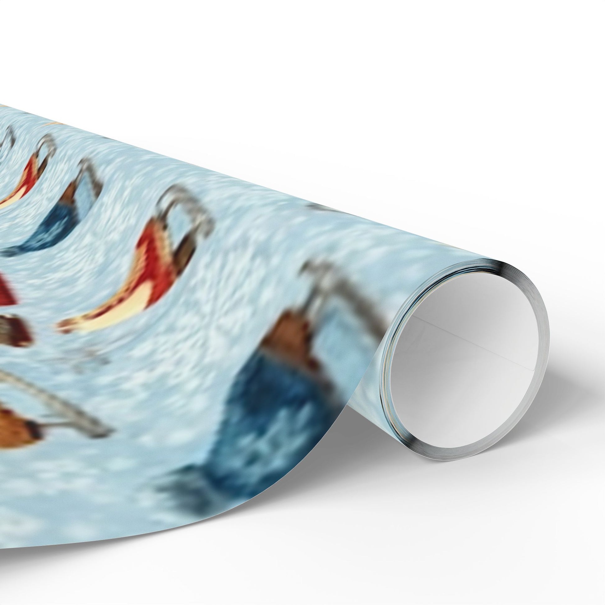 Ice Skates and Hot Chocolate Winter Wonderland Design - Christmas Wrapping Paper