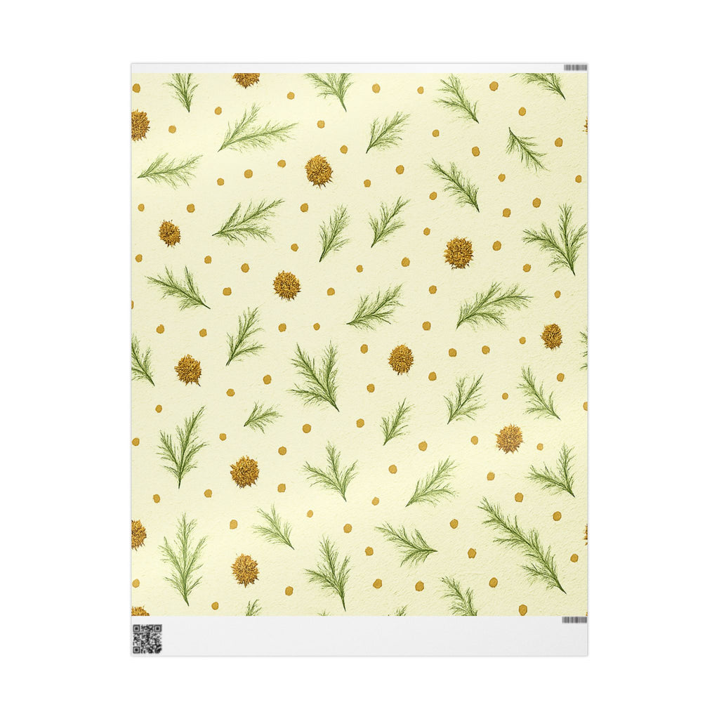 Rustic Fall Sprigs and Pinecones Wrapping Paper - Autumn Leaves Gift Wrap