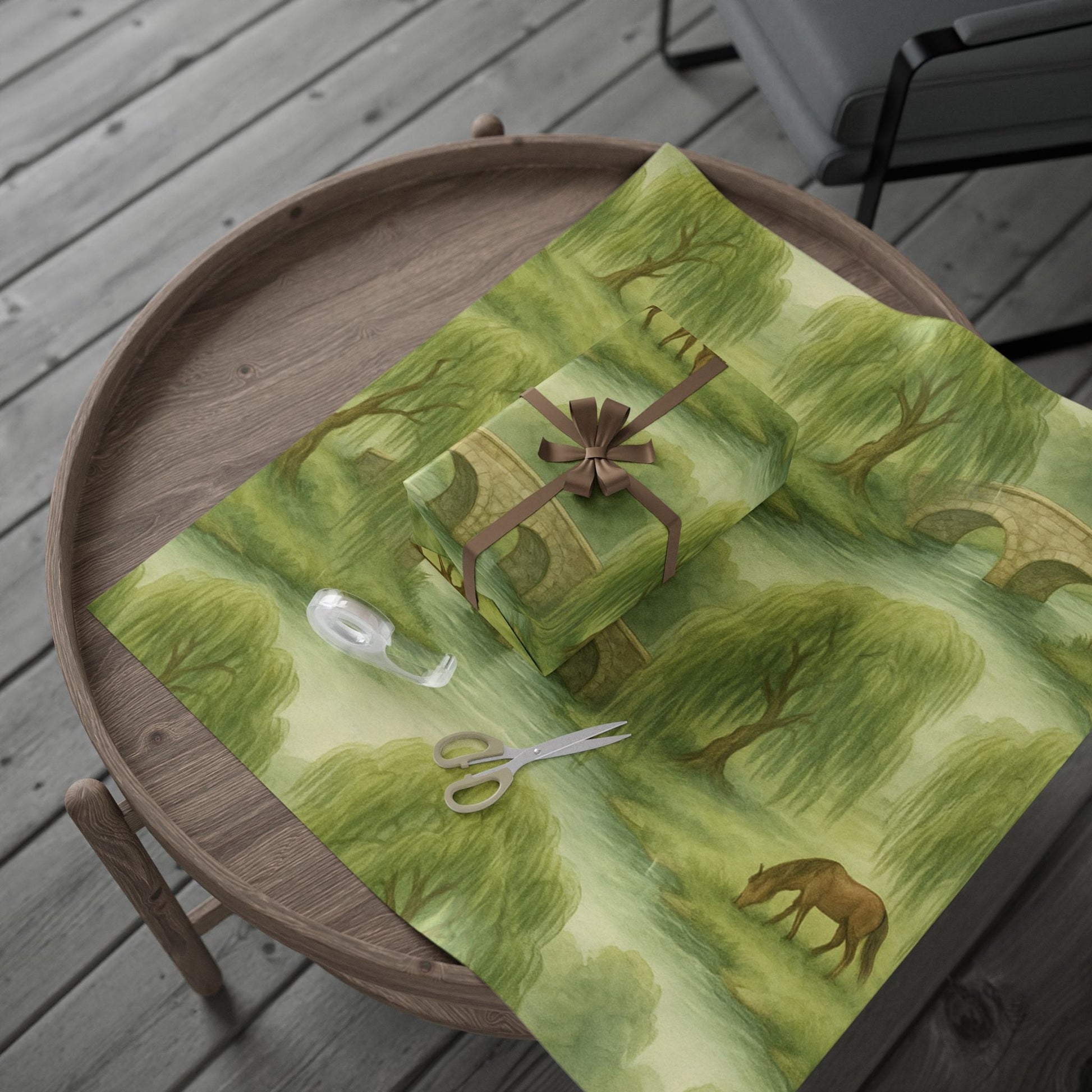 Grazing River Horse Wrapping Paper