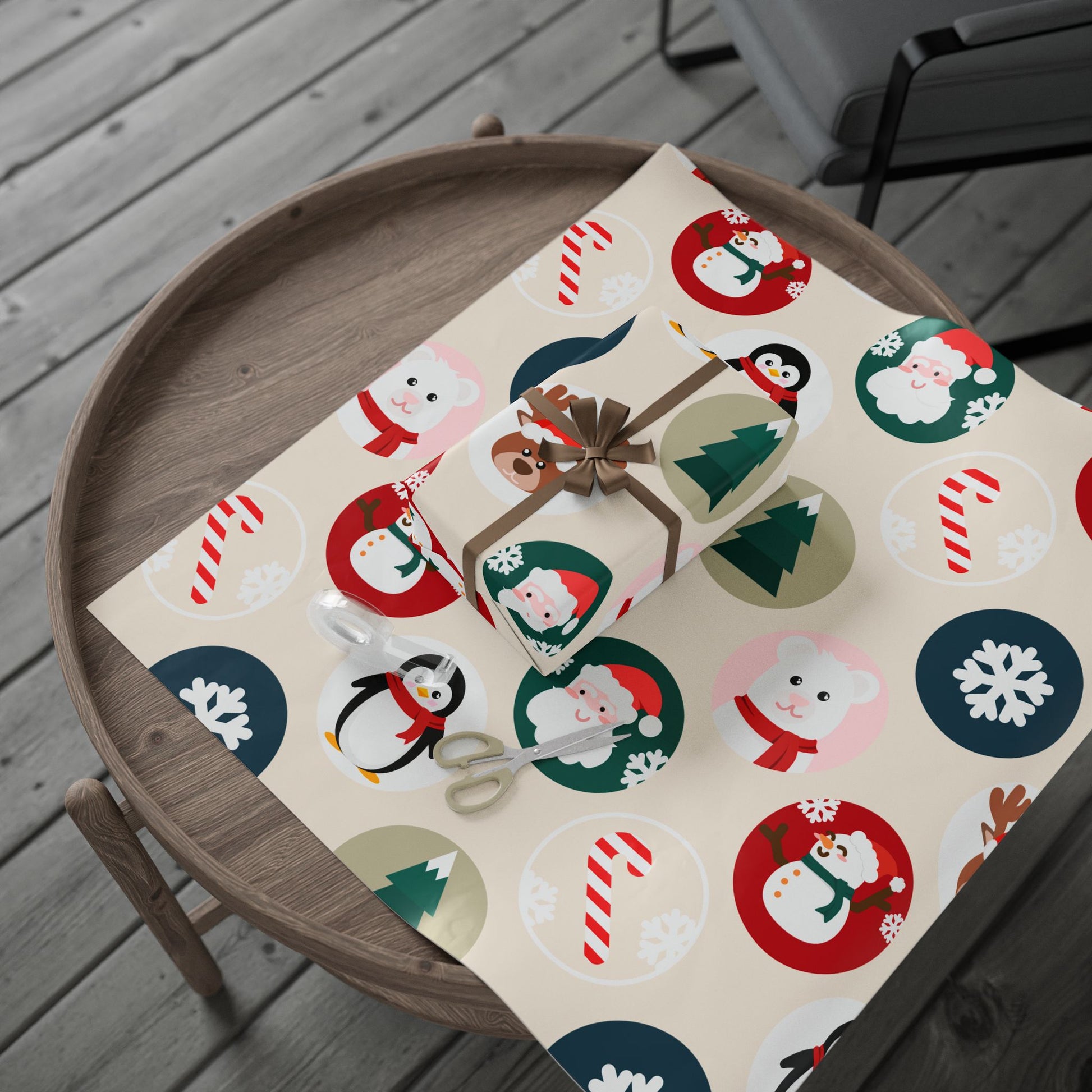 Santa and Friends Christmas Wrapping Paper – Cute Holiday Gift Wrap for Kids - As Designer