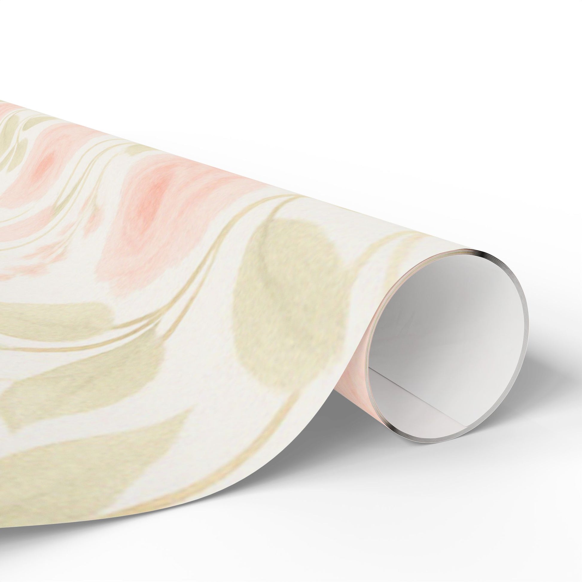 Blush Rose and Lily Floral Wrapping Paper – Elegant Watercolor Gift Wrap for Special Occasions