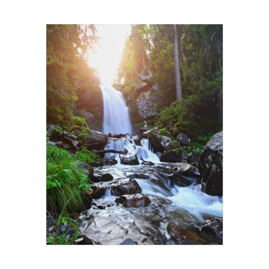 Serene Waterfall Rolled Poster - Nature Wall Art for Home Decor