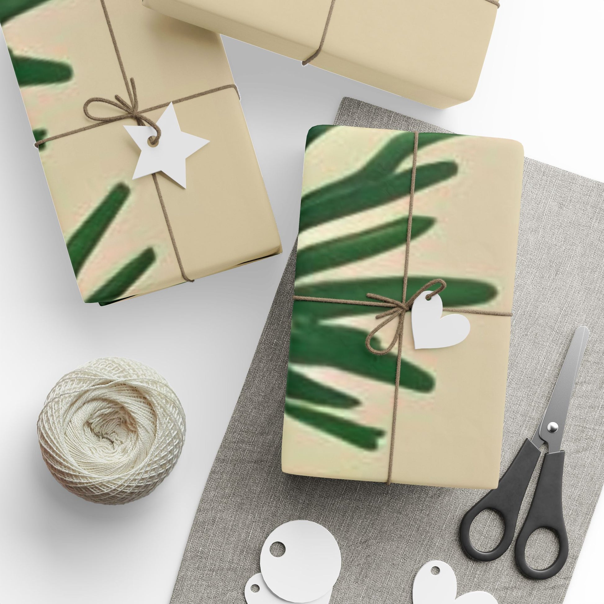 Simple Holly & Pine Christmas Wrapping Paper – Festive Holiday Gift Wrap