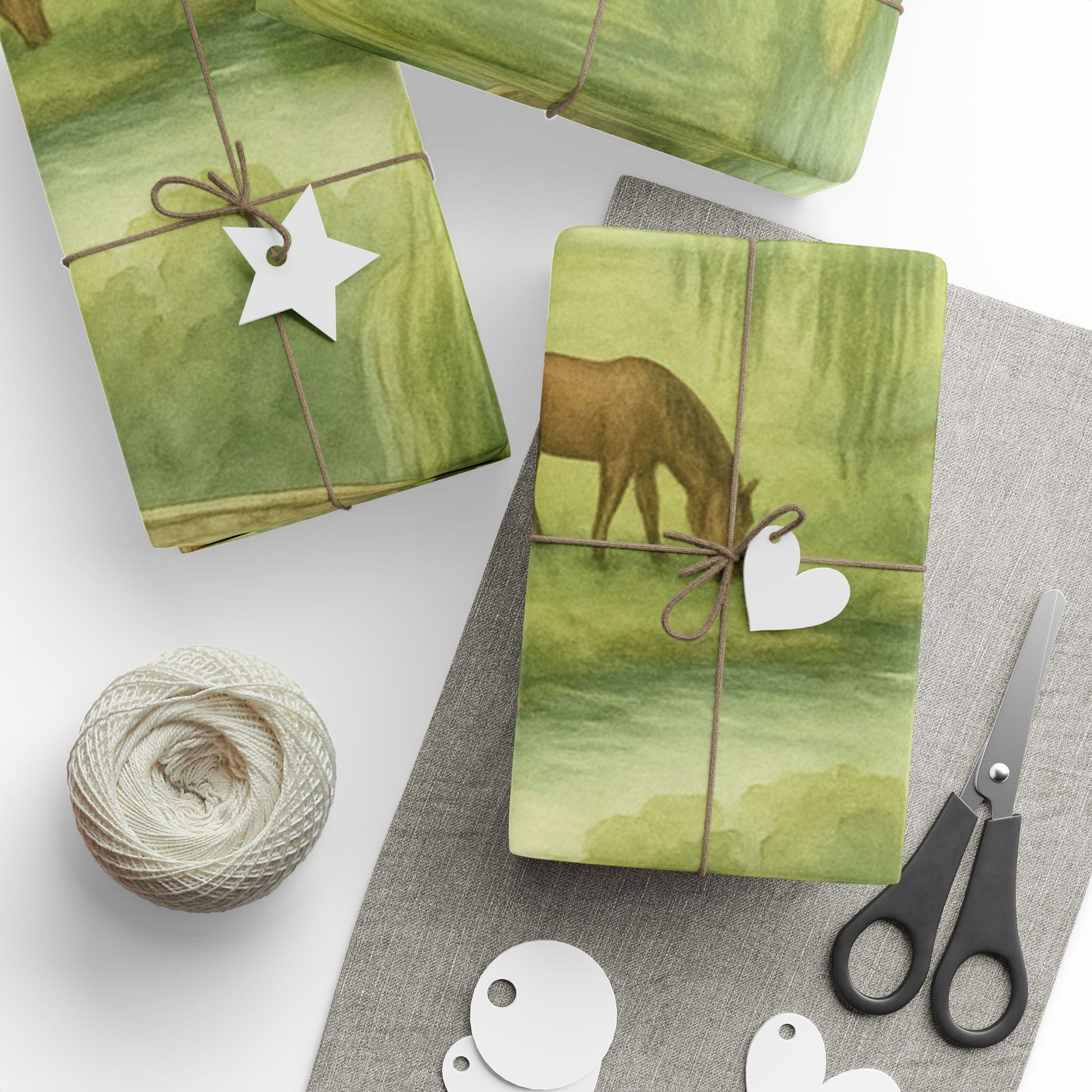 Grazing River Horse Wrapping Paper