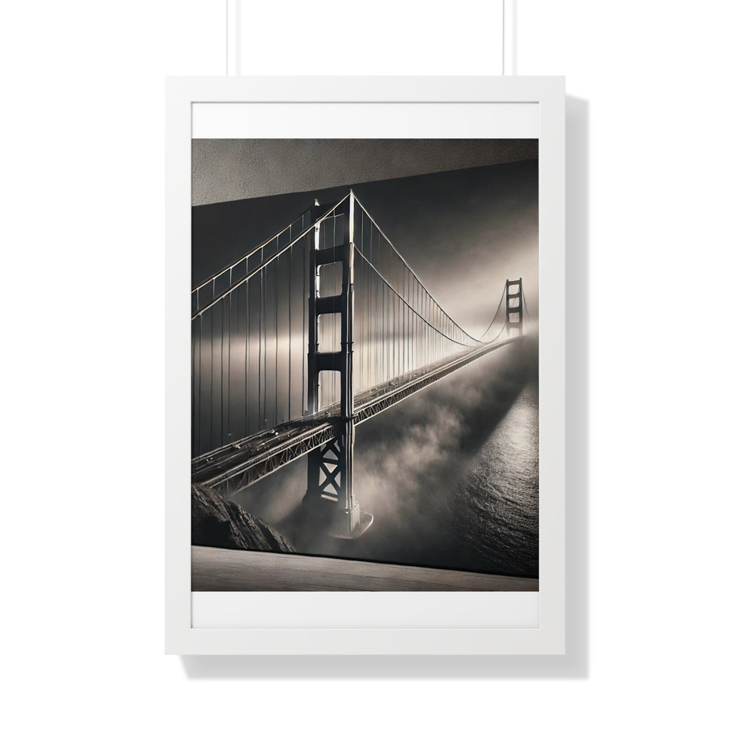 Golden Gate Bridge Black & White Wall Art – VERTICAL - Foggy San Francisco Photo  (1 of 3)