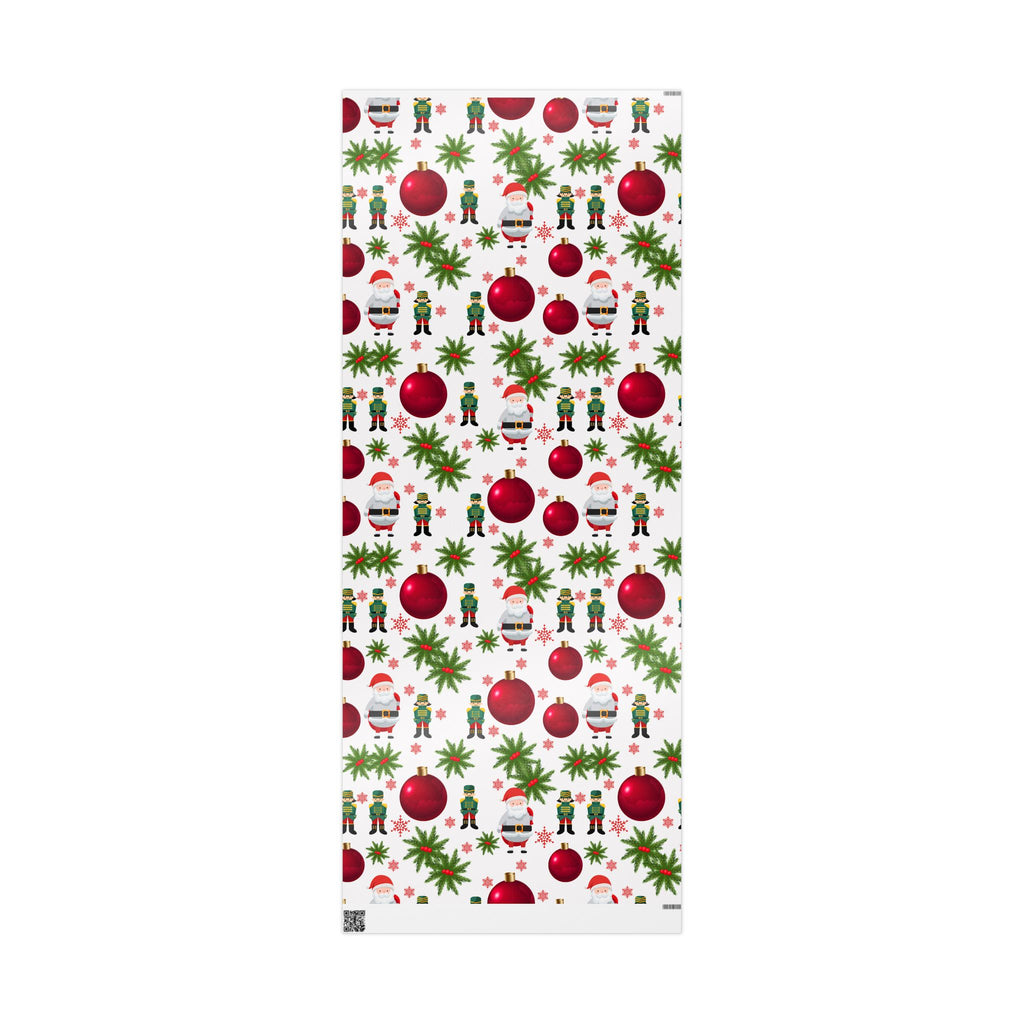 Santa & Nutcracker Christmas Wrapping Paper - Festive Winter Wrapping Paper - Holiday Spirit