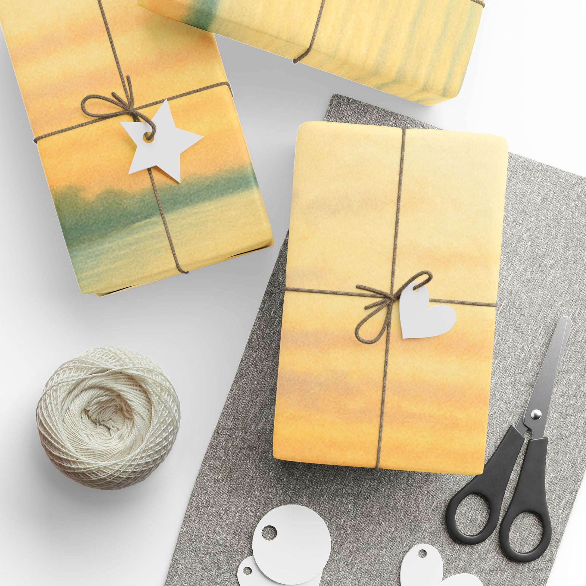 Serene Sunset Wrapping Paper - Floral and Nature Design for Special Occasions