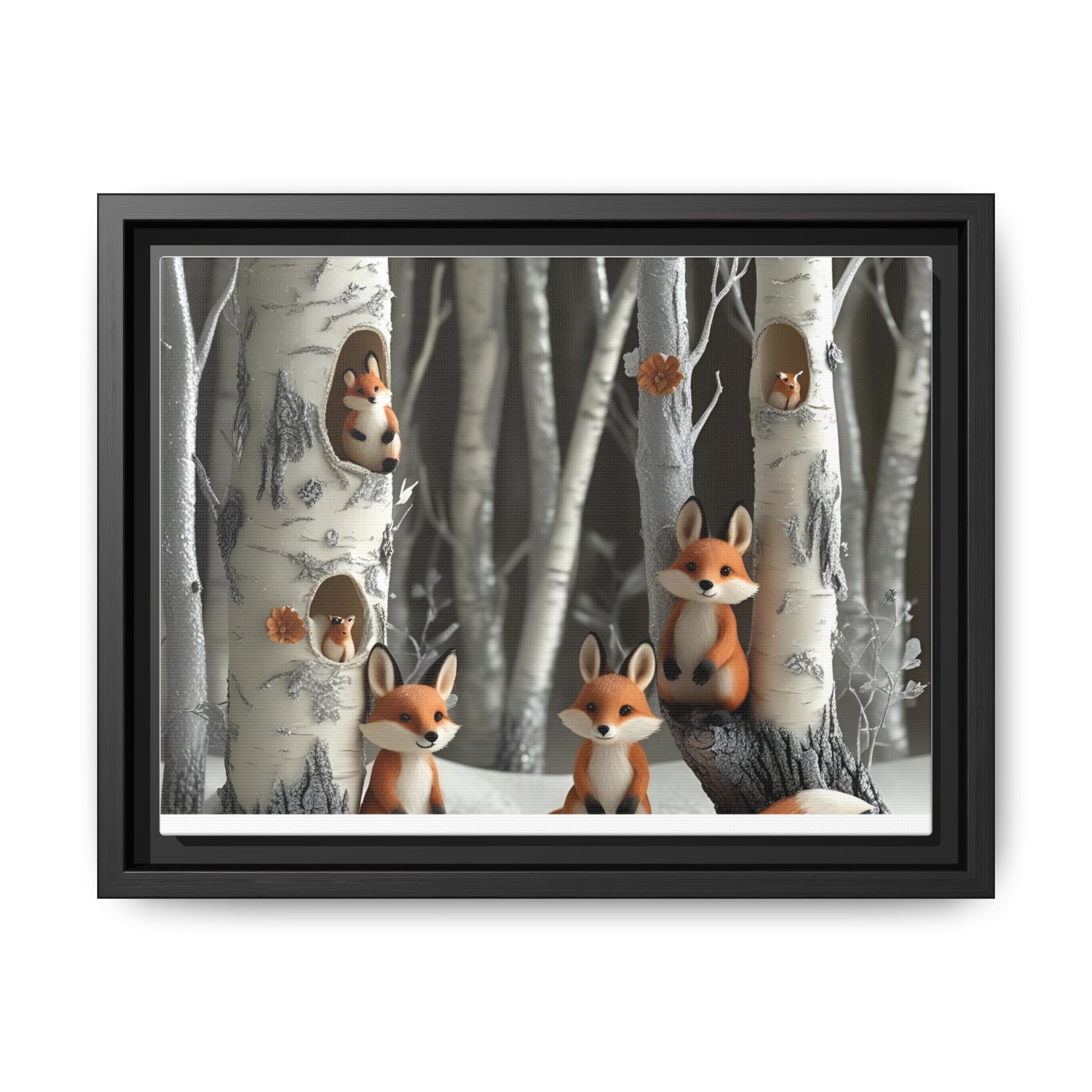Framed Fox Art Print, Woodland Decor, Whimsical Nursery Wall Art, Cute Animal Print, Forest Creatures Home Decor