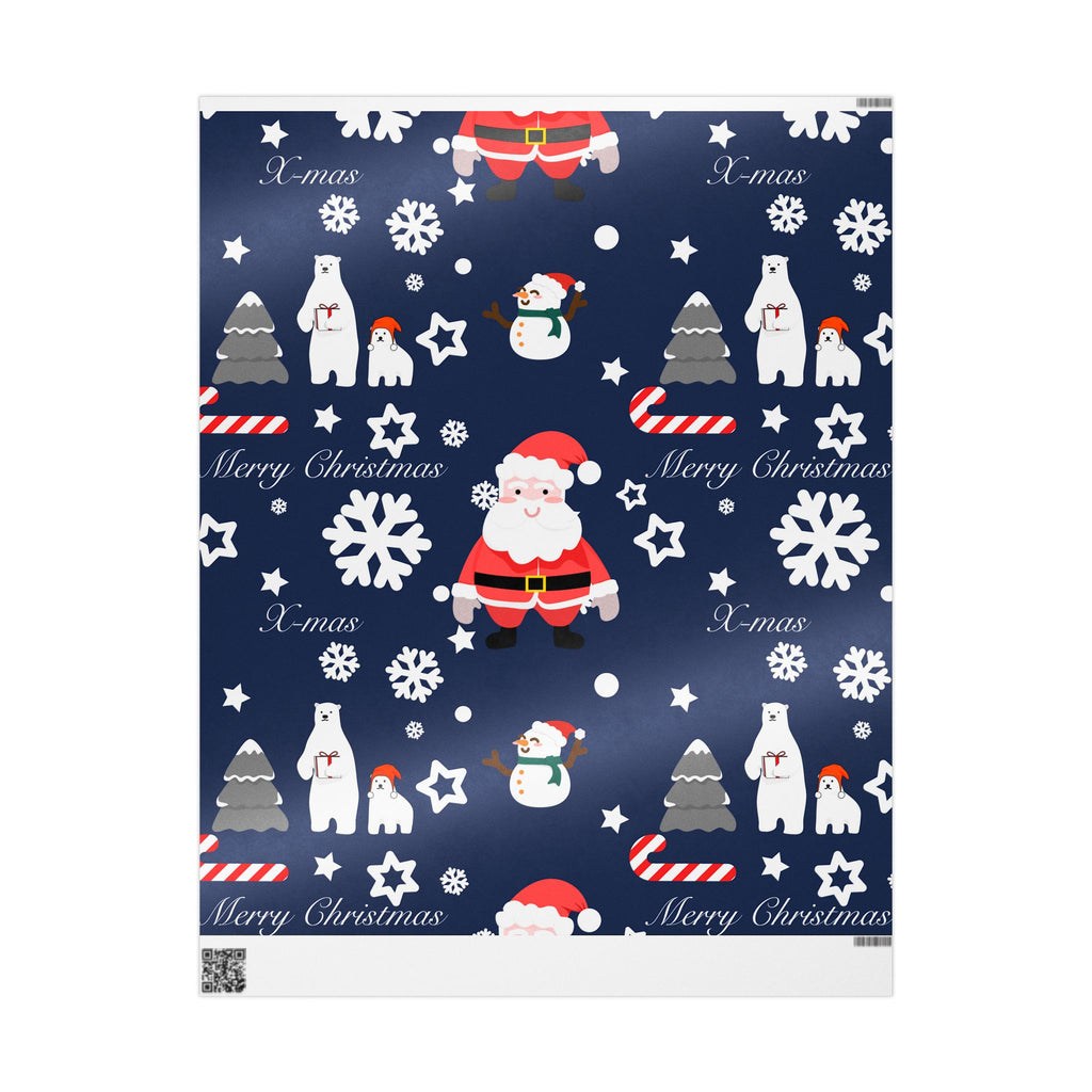 Christmas Wrapping Paper - Festive Santa and Snowman Design