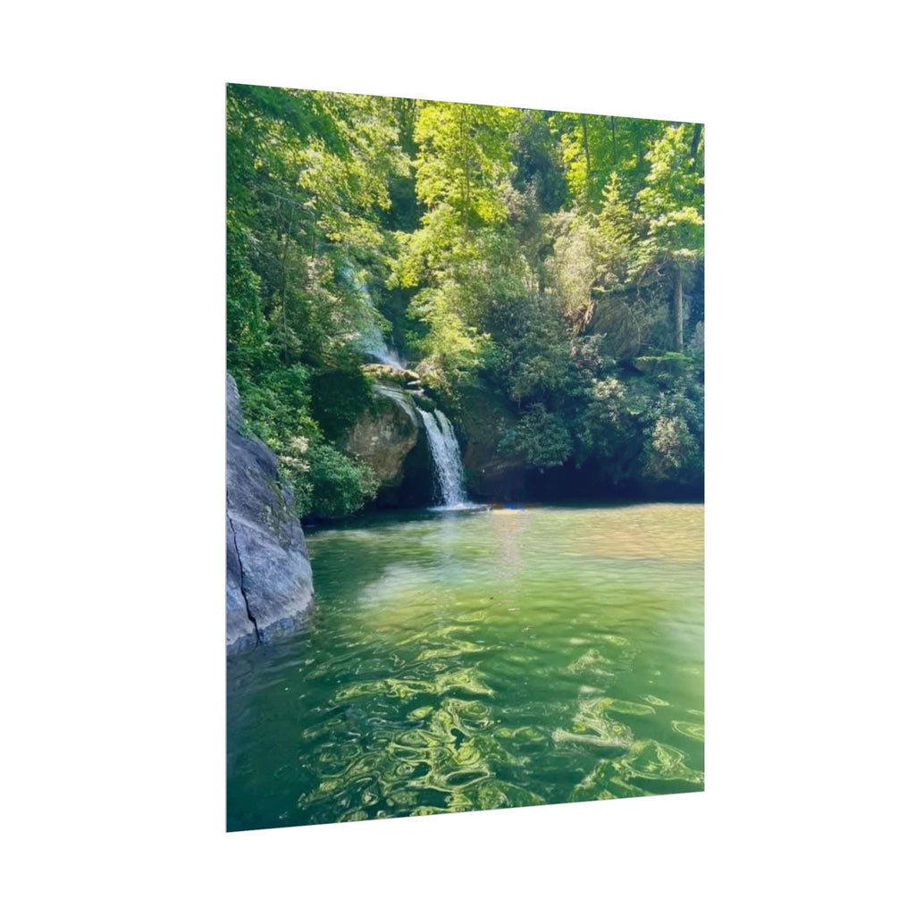 Serene Nature Rolled Poster - Tranquil Waterfall Decor