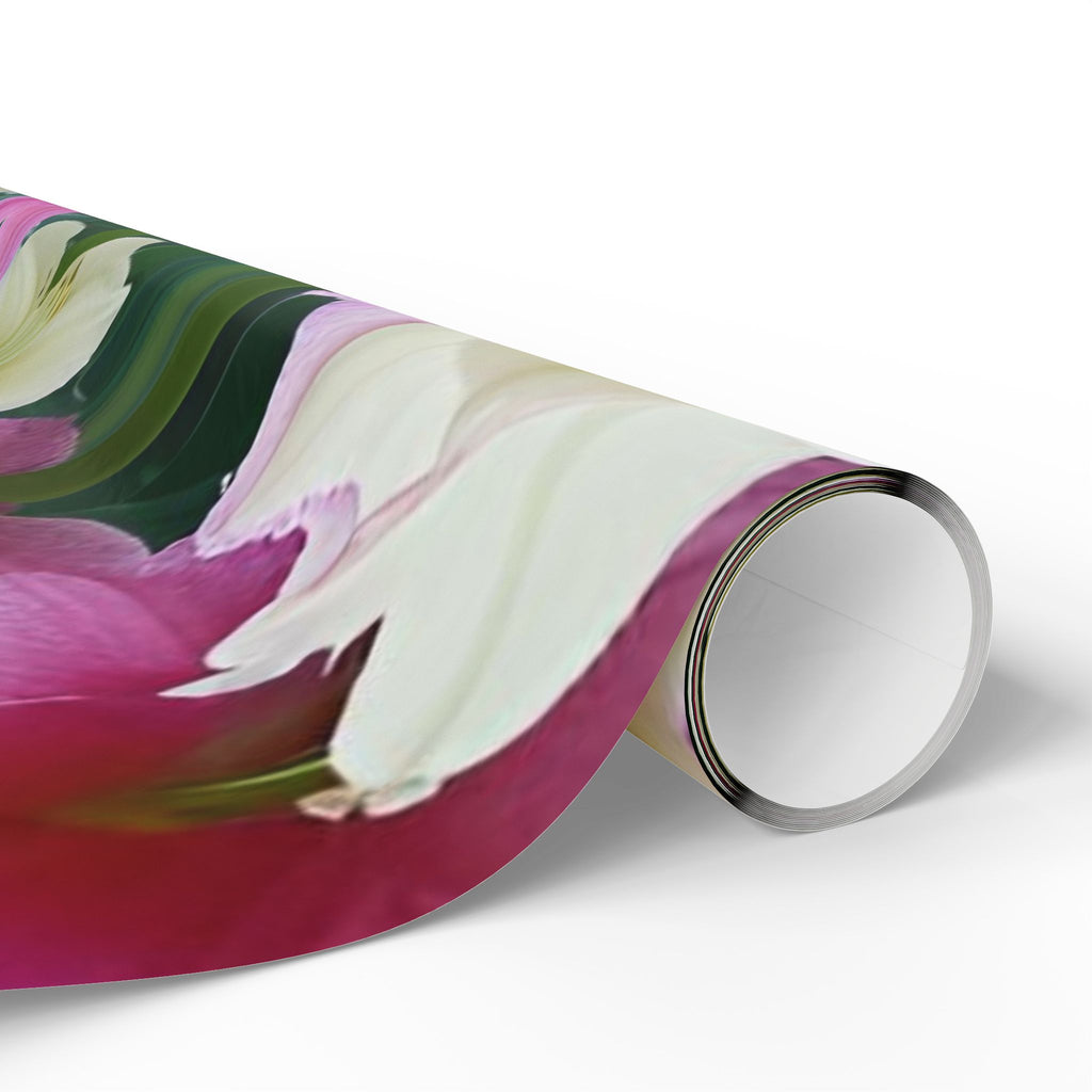 Pink and Cream Amaryllis Wrapping Paper – Elegant Large Floral Gift Wrap
