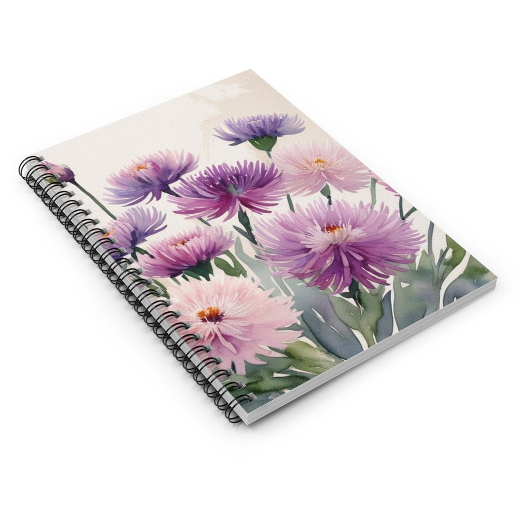 Ice Plant Purple Spiral Notebook - Ruled Line