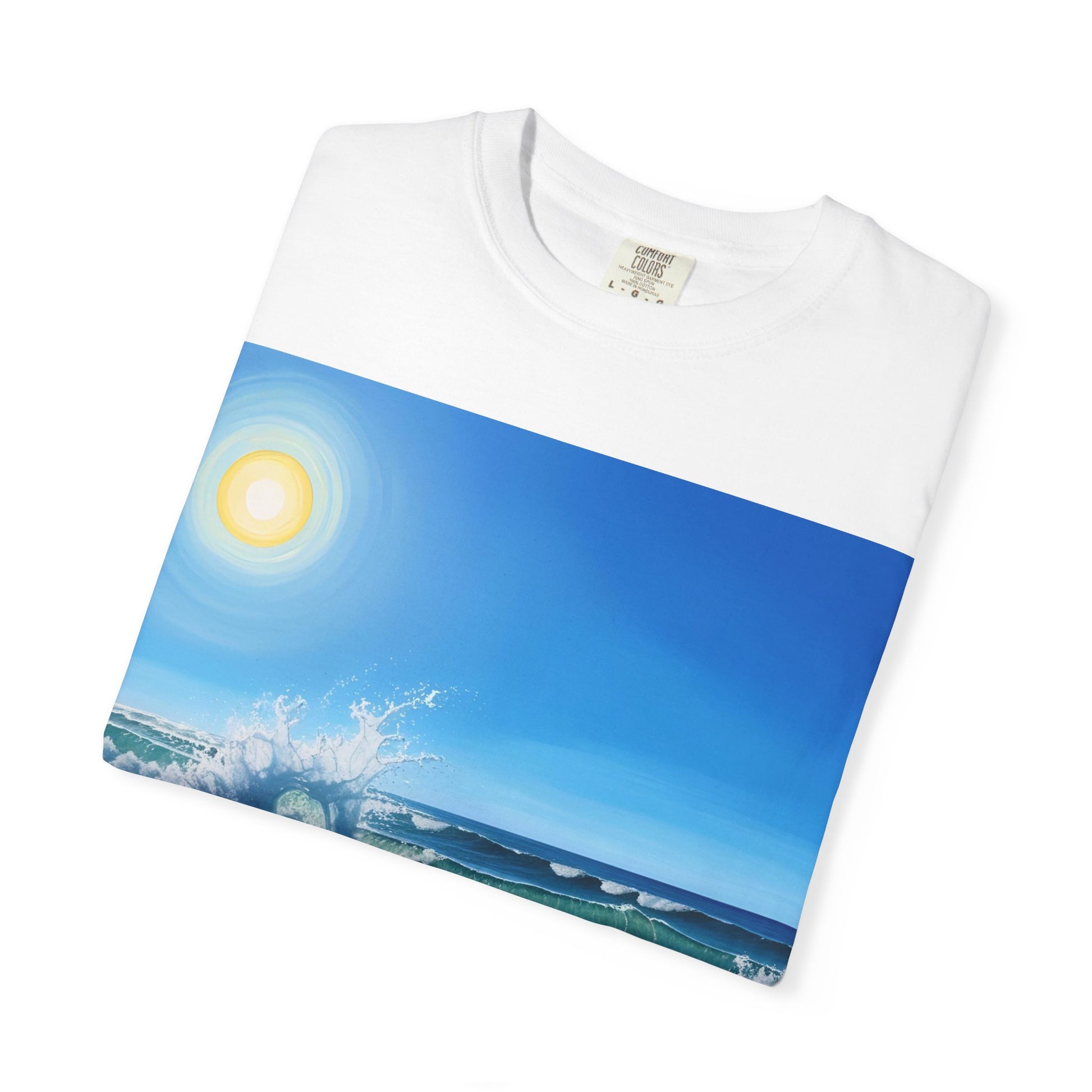 Ocean Wave Garment-Dyed T-Shirt - Perfect for Beach Lovers and Summer Fun