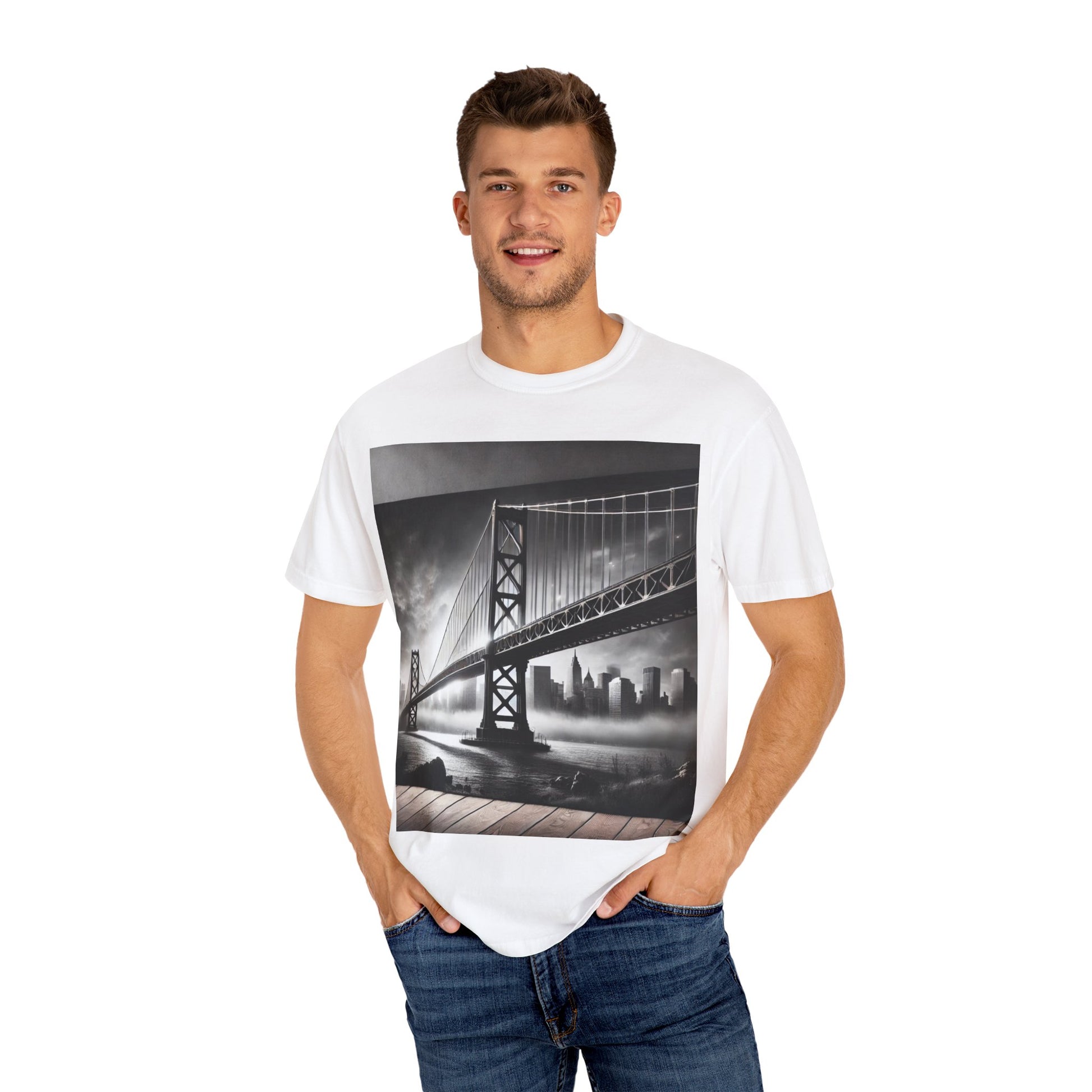 Urban Skyline Graphic T-Shirt - Unisex Garment-Dyed Tee for City Lovers
