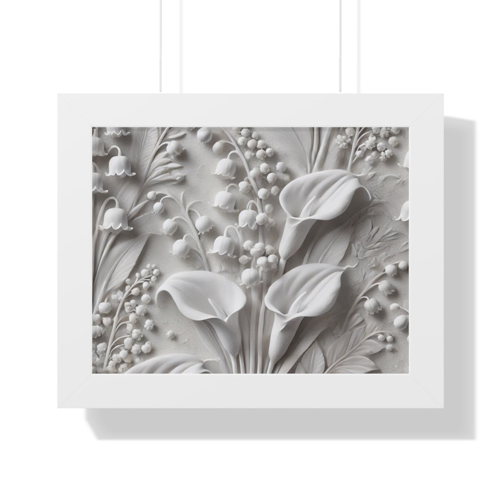 Elegant Floral Framed Poster - Wall Art for Home Decor