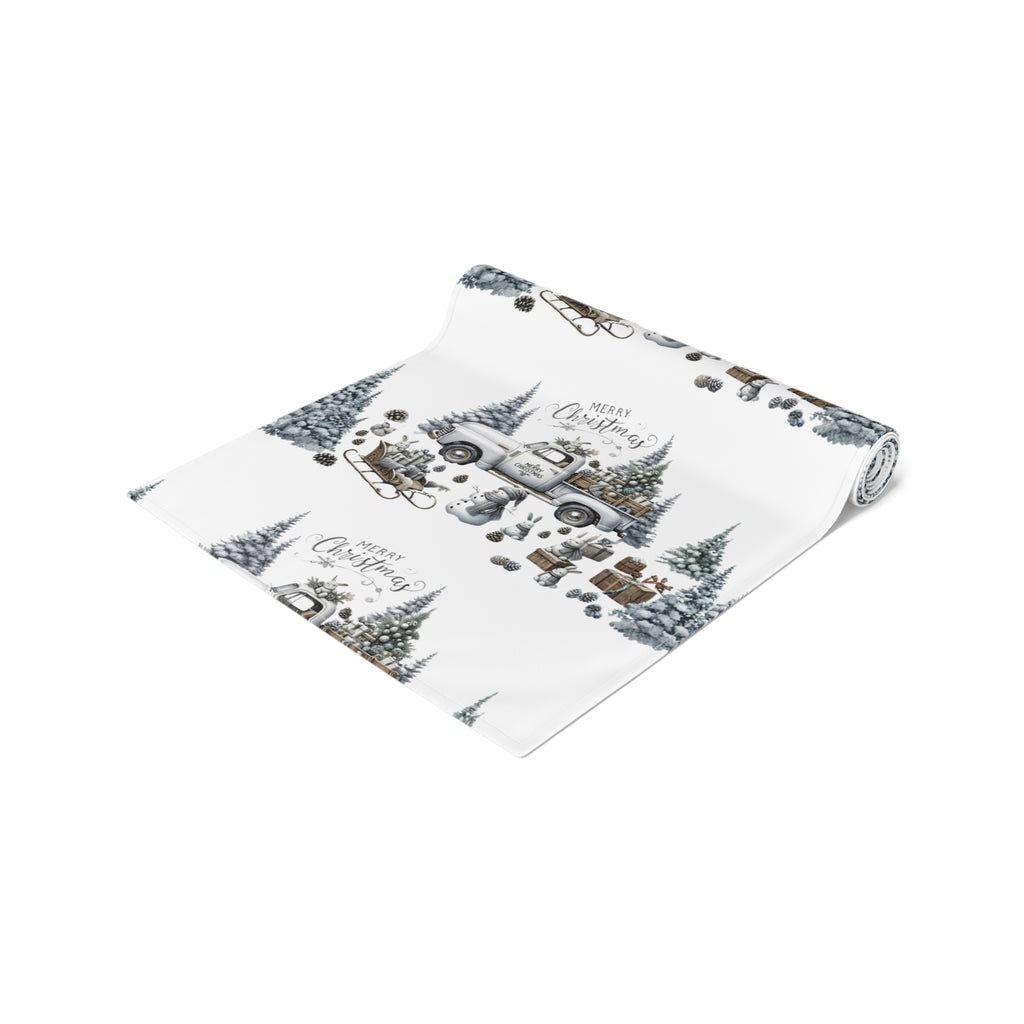 Whispers of Winter – Christmas Barn Table Runner | Rustic Holiday Table Décor by Paper Pleasures - Cotton/Poly