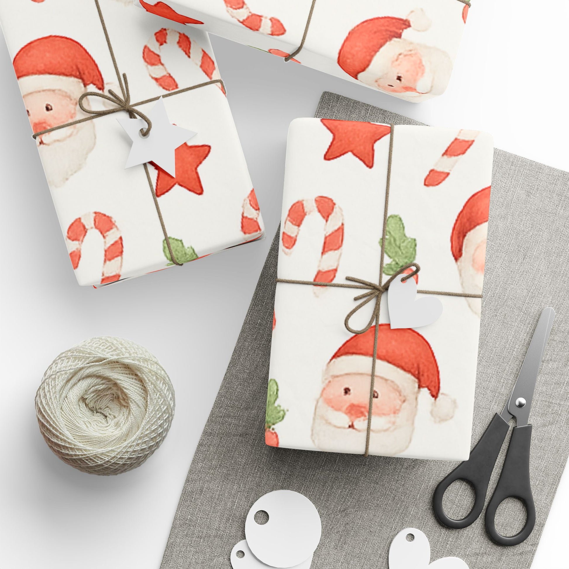 Festive Wrapping Paper - Santa - Holiday Gift Wrap, Christmas Decor, Santa Print, Eco-Friendly, Birthday Wrapping