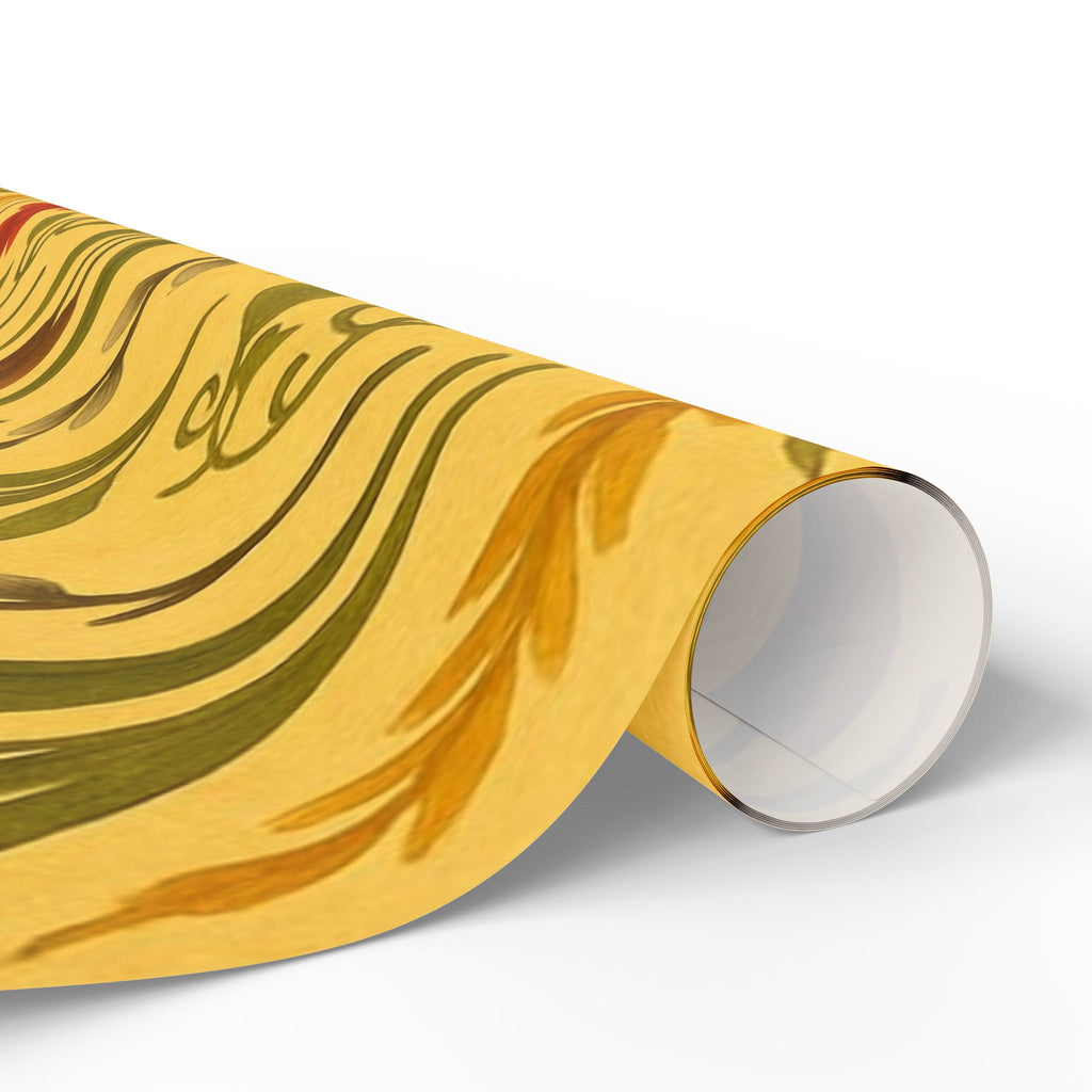 Sunflower Tomato Wildflower Wrapping Paper Yellow Garden Theme