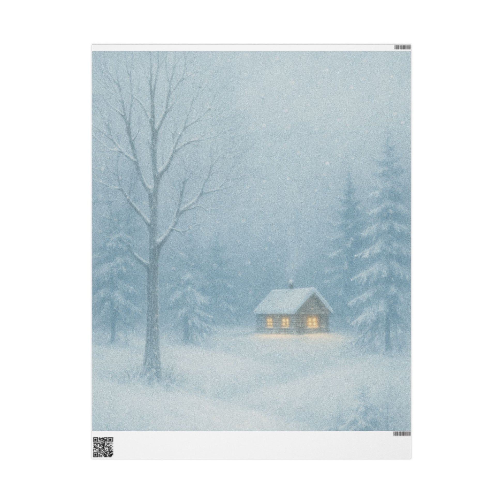 Winter Wonderland Wrapping Paper - Cozy Cabin Design for Holidays & Celebrations