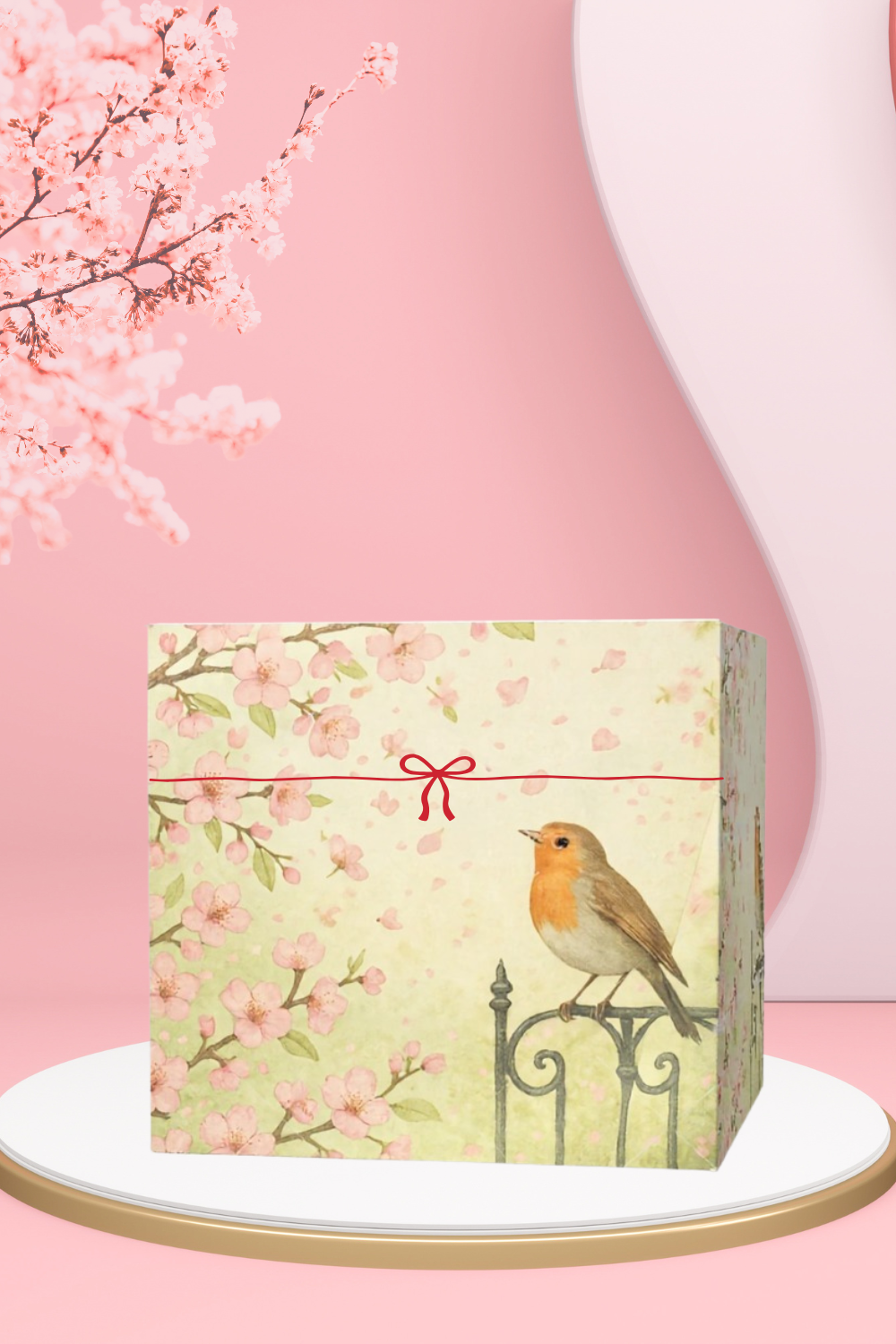 Flora Bird Fest Wrapping Paper - Elegant Spring Gift Wrap for All Occasions