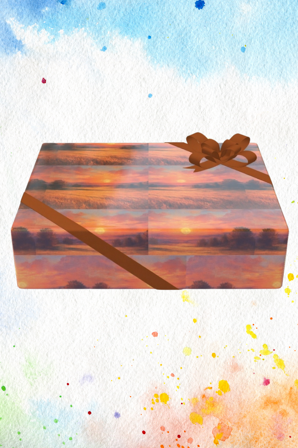 Bold Beautiful Red Sunset, a statement Wrapping Paper