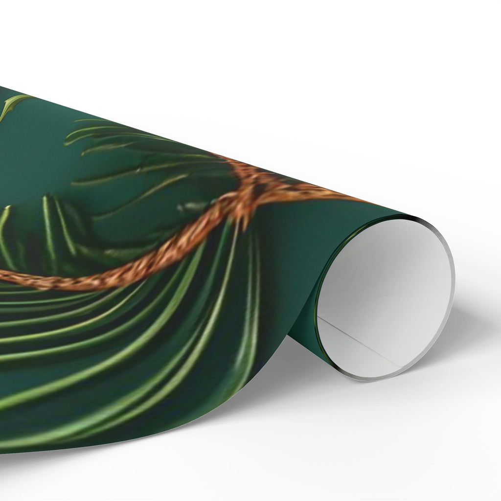 Pinecone Green and Gold Wrapping Paper – Holly & Evergreen Christmas Gift Wrap