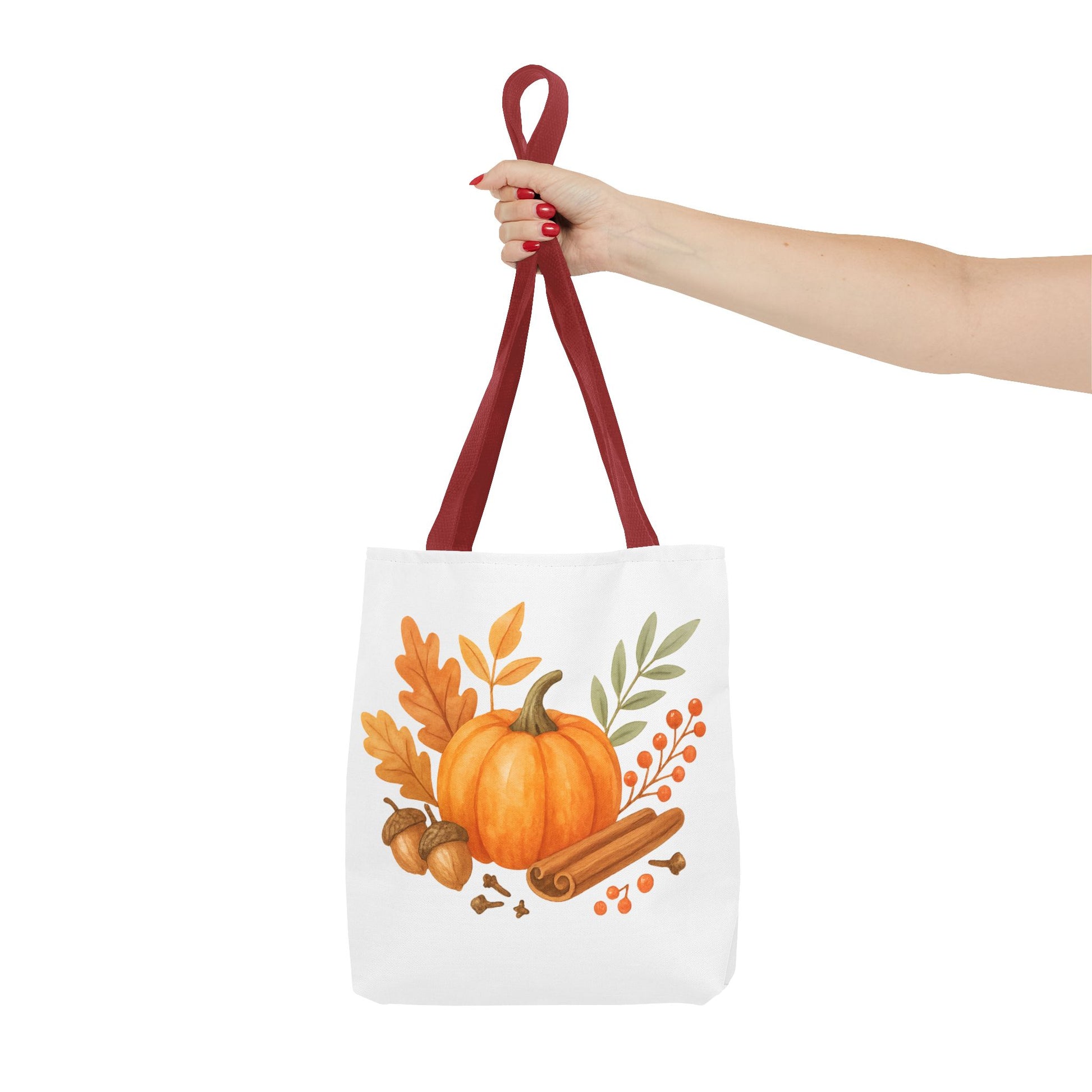 Pumpkin & Autumn Leaves Tote Bag – Fall Market Farmhouse Style Carryall