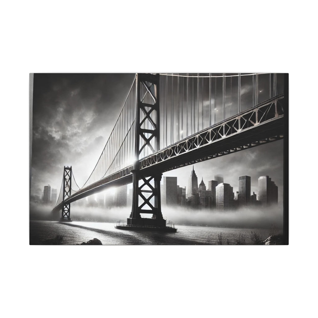 Horizontal Golden Gate Bridge Black & White Wall Art – Dramatic San Francisco Photography Print in Black Frame (2 of 3)