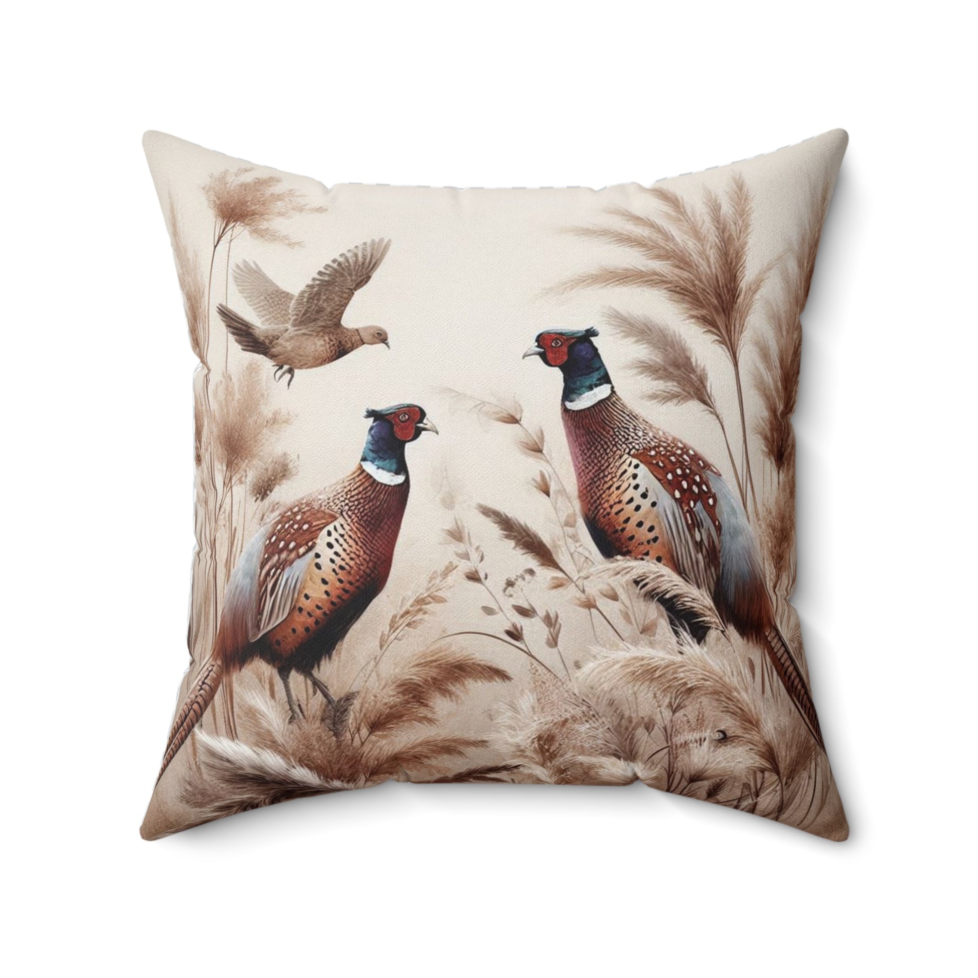 Fall Pheasants with Dove – Autumn Wildlife Pillow #3 of 3
