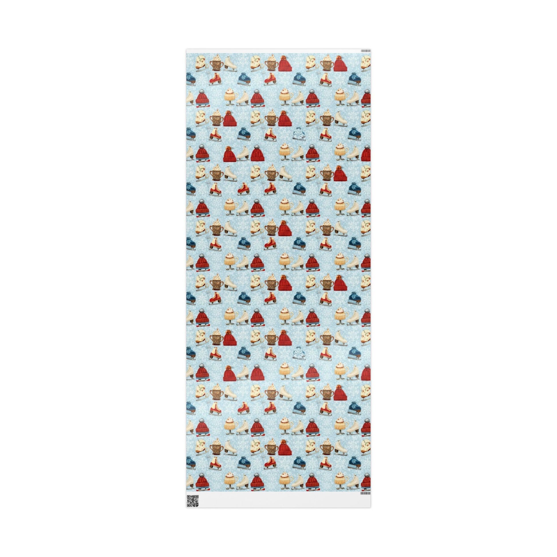 Ice Skates and Hot Chocolate Winter Wonderland Design - Christmas Wrapping Paper