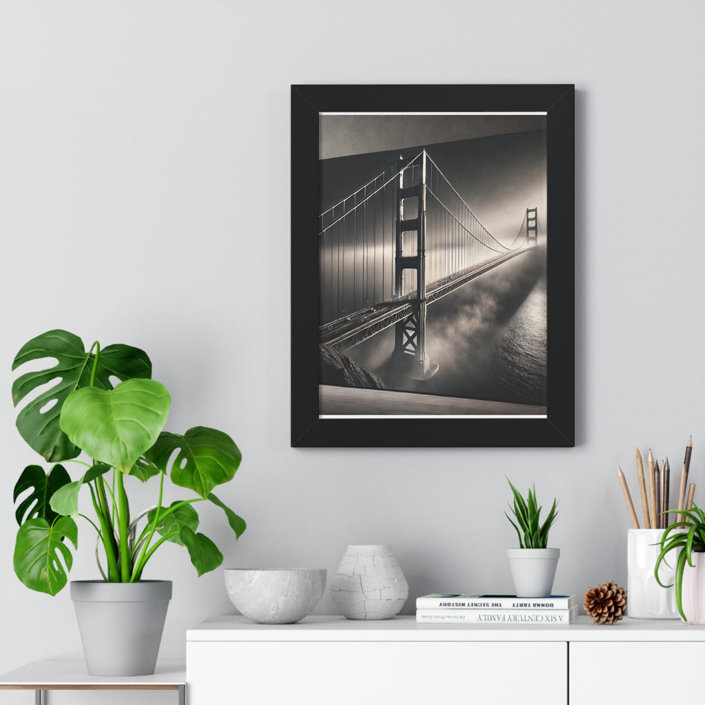 Golden Gate Bridge Black & White Wall Art – VERTICAL - Foggy San Francisco Photo  (1 of 3)