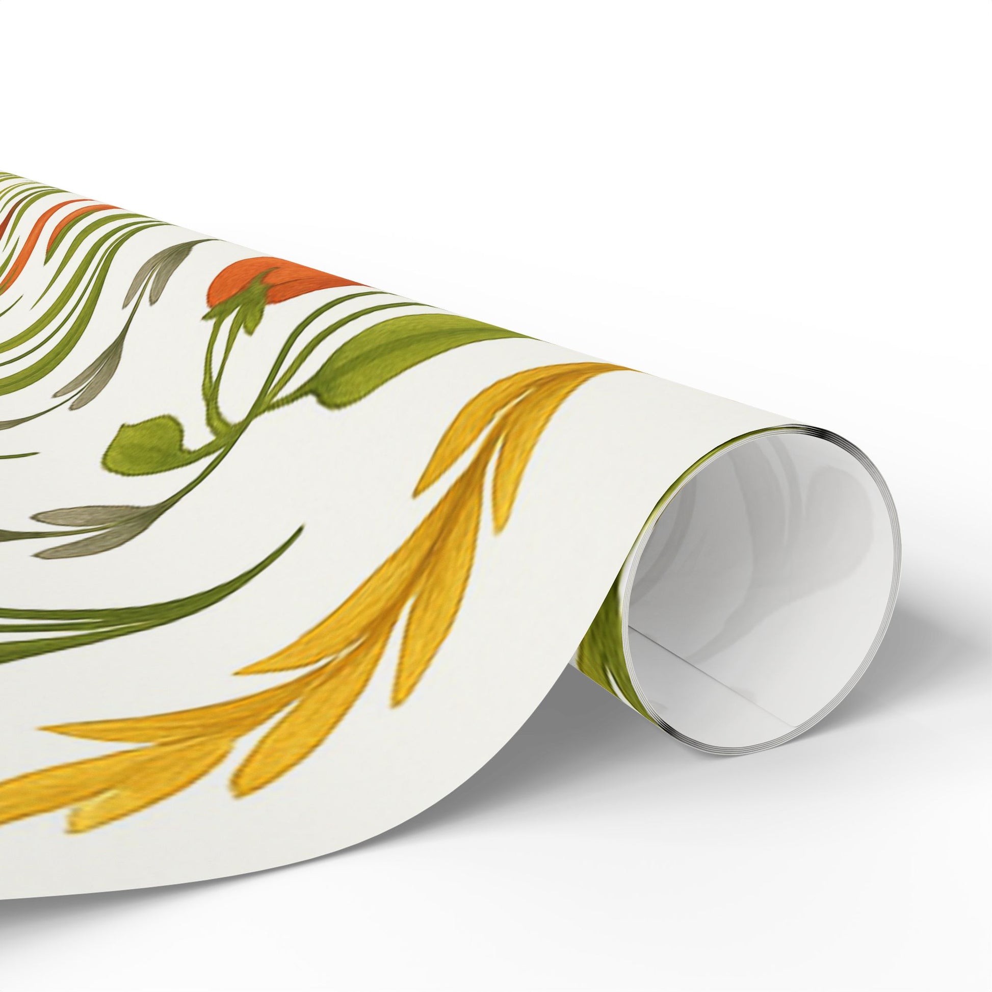 Sunflowers, Tomatoes & Autumn Harvest Botanical Wrapping Paper – Bright Seasonal Gift Wrap