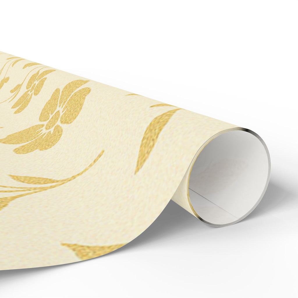 Golden Marigold Wrapping Paper – Elegant Floral Gift Wrap
