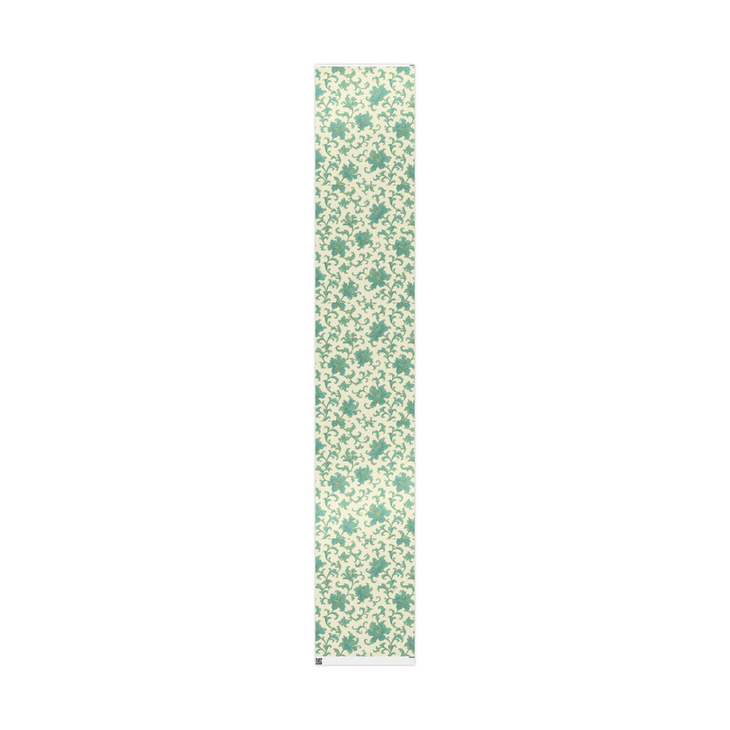 Elegant Teal Vintage Floral Wrapping Paper – Classic Cream Background Gift Wrap