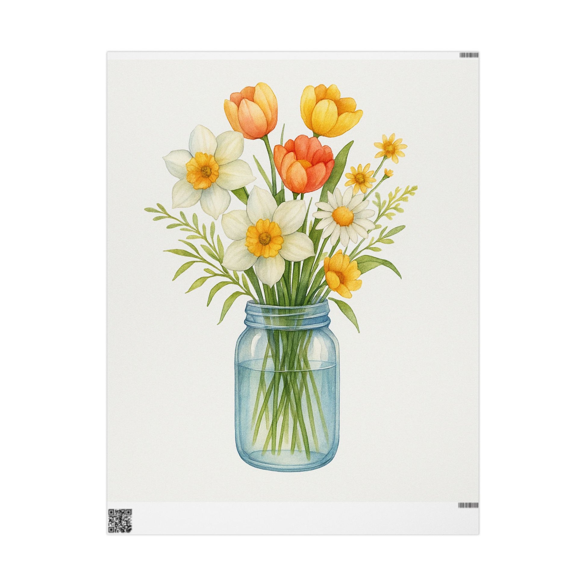 Floral Gift Wrapping Paper - Spring Bouquet Designs for Celebrations