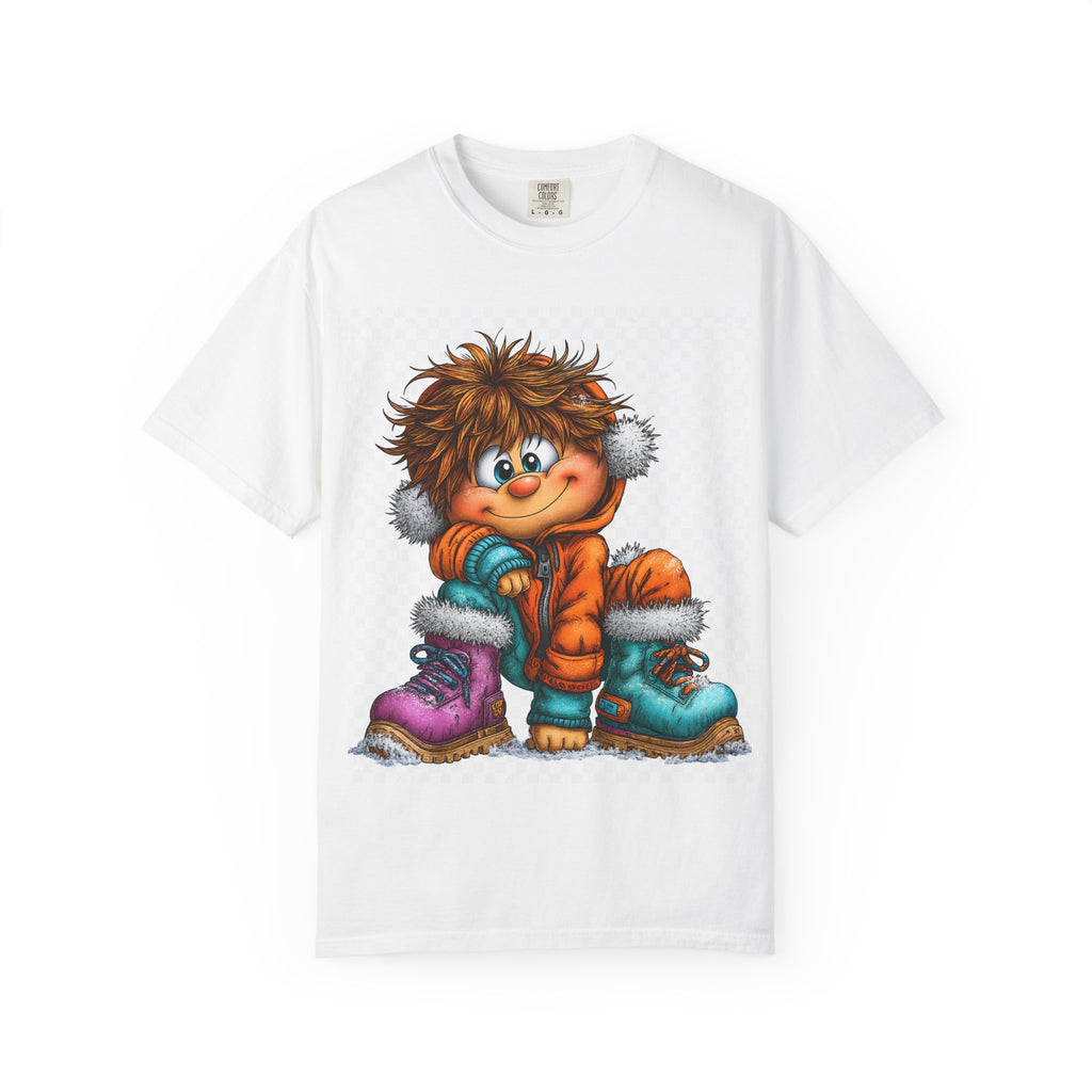 Winter Snow Boots Kid T-Shirt – Colorful Snow Day Graphic Tee – Cute Winter Child Illustration – Fun Cold-Weather Apparel