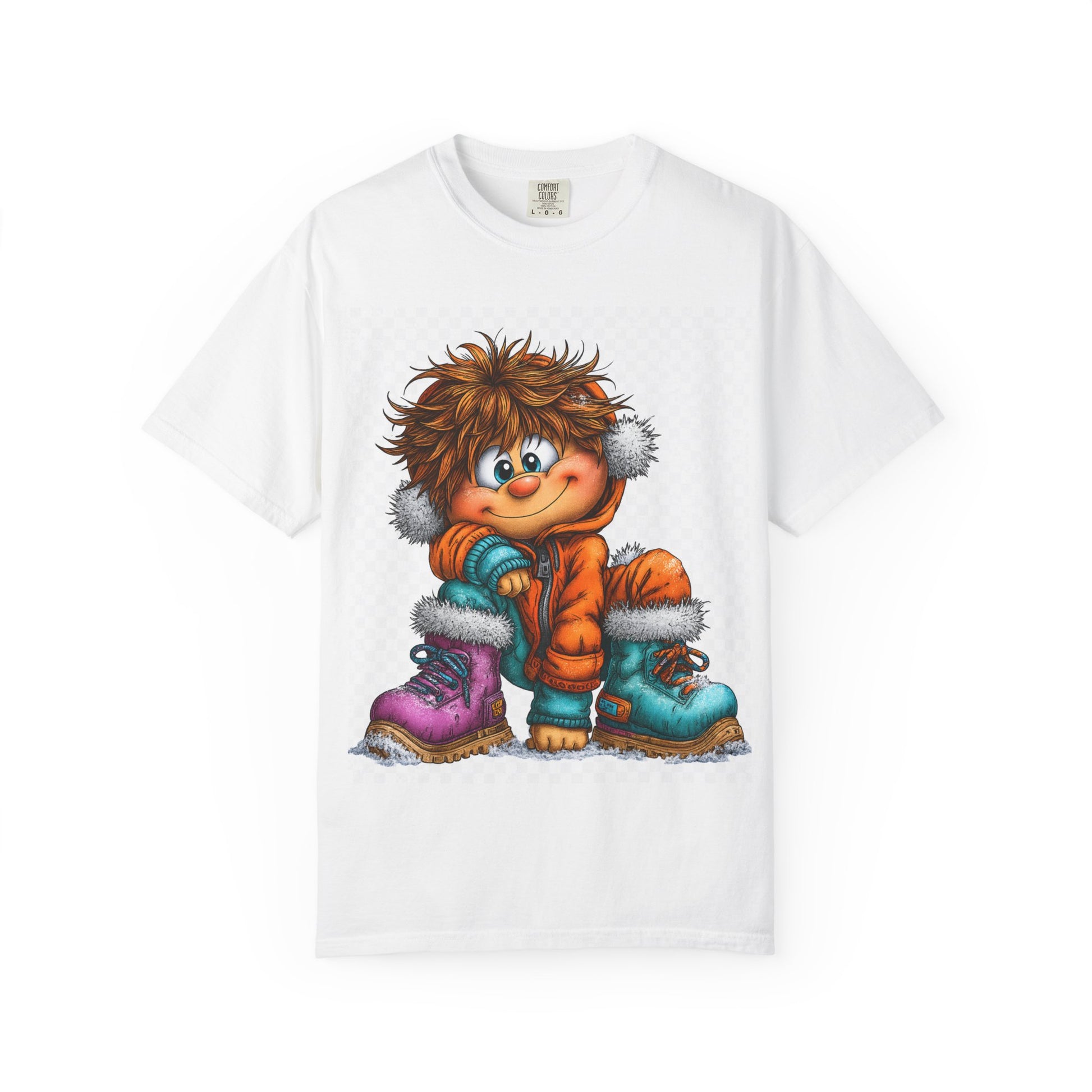 Winter Snow Boots Kid T-Shirt – Colorful Snow Day Graphic Tee – Cute Winter Child Illustration – Fun Cold-Weather Apparel