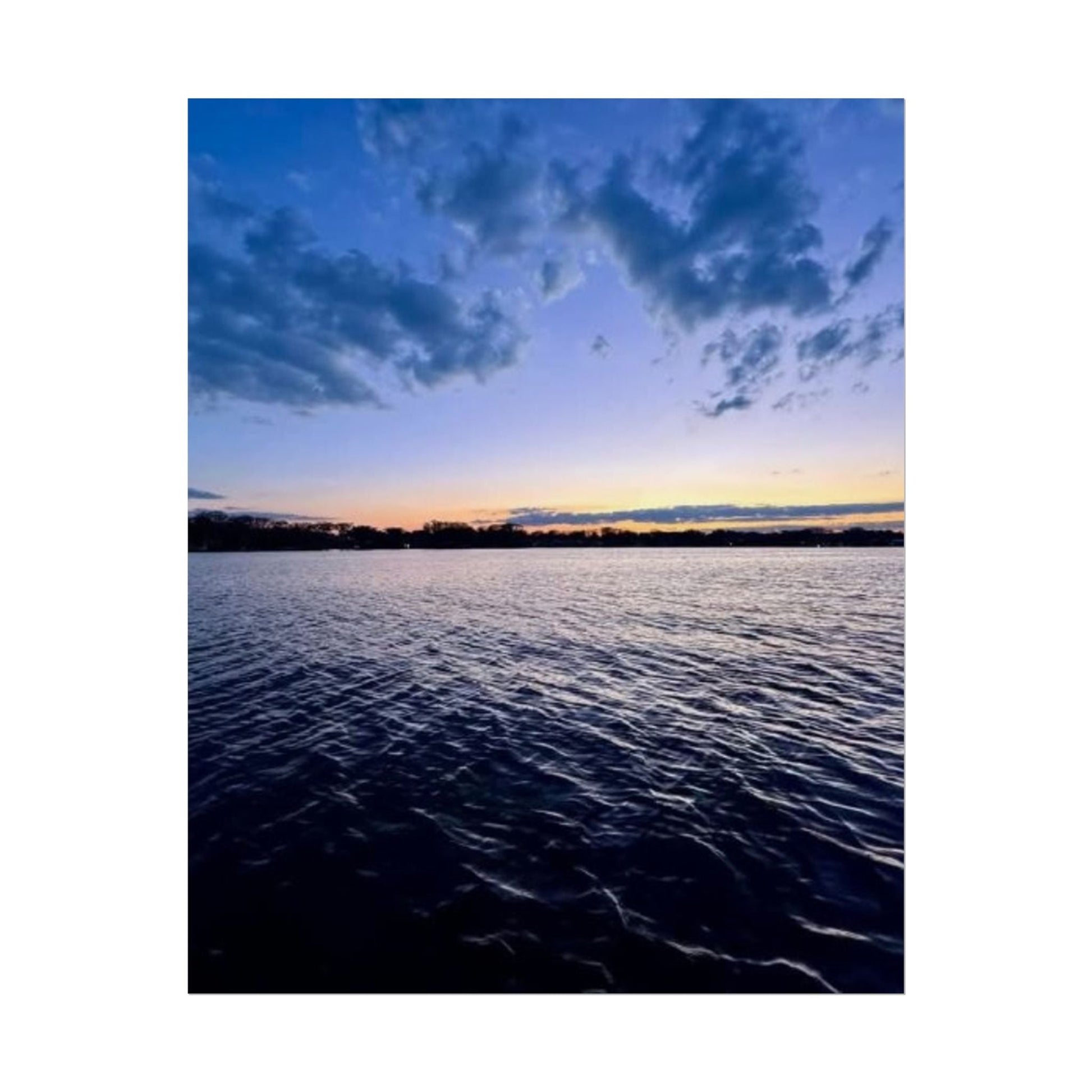 Serene Sunset Rolled Poster - Tranquil Lake View Wall Art for Home Decor